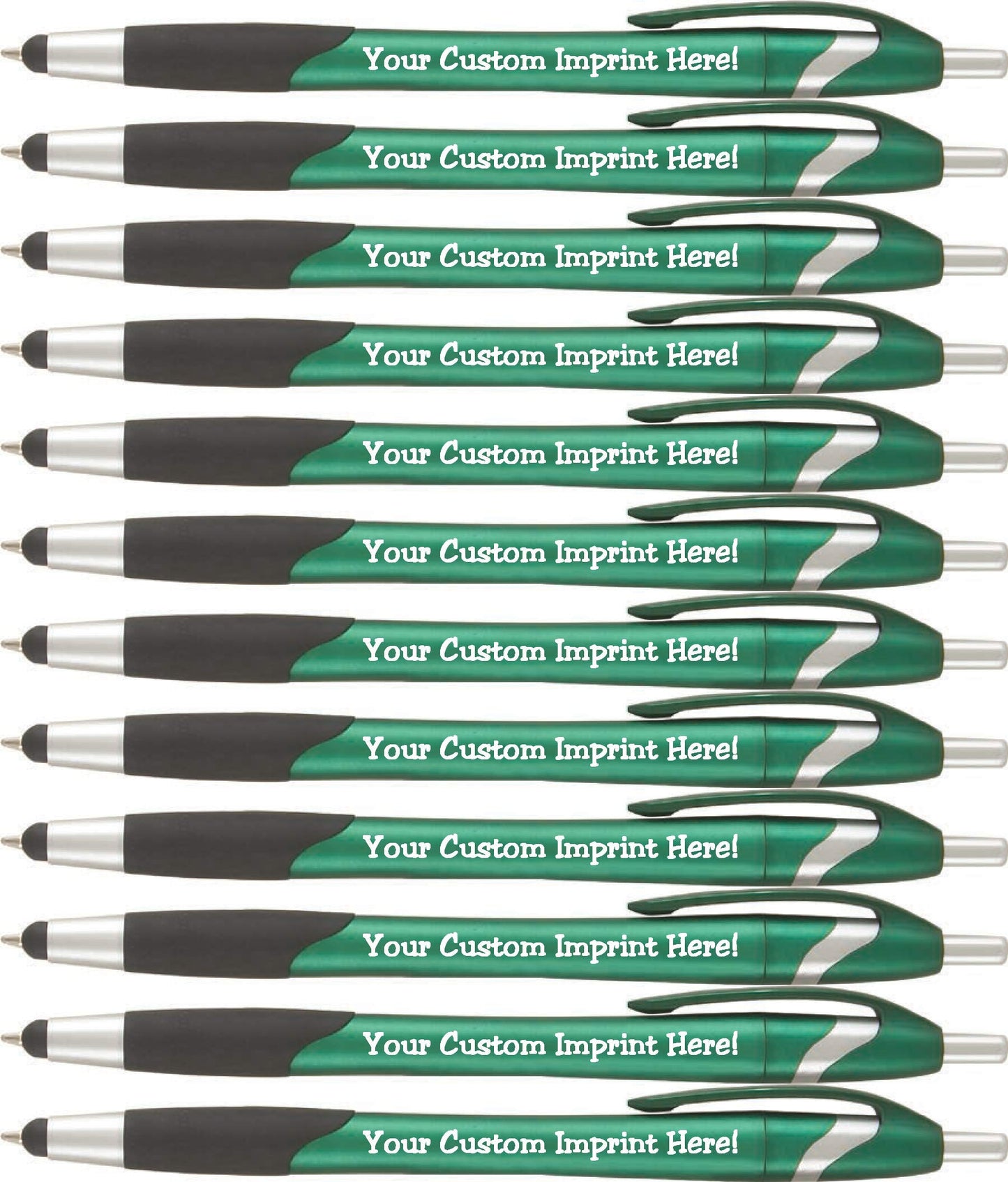 ExpressDesigns™ The Glide Ballpoint Pen with Stylus. Click action Custom Personalized Black writing
