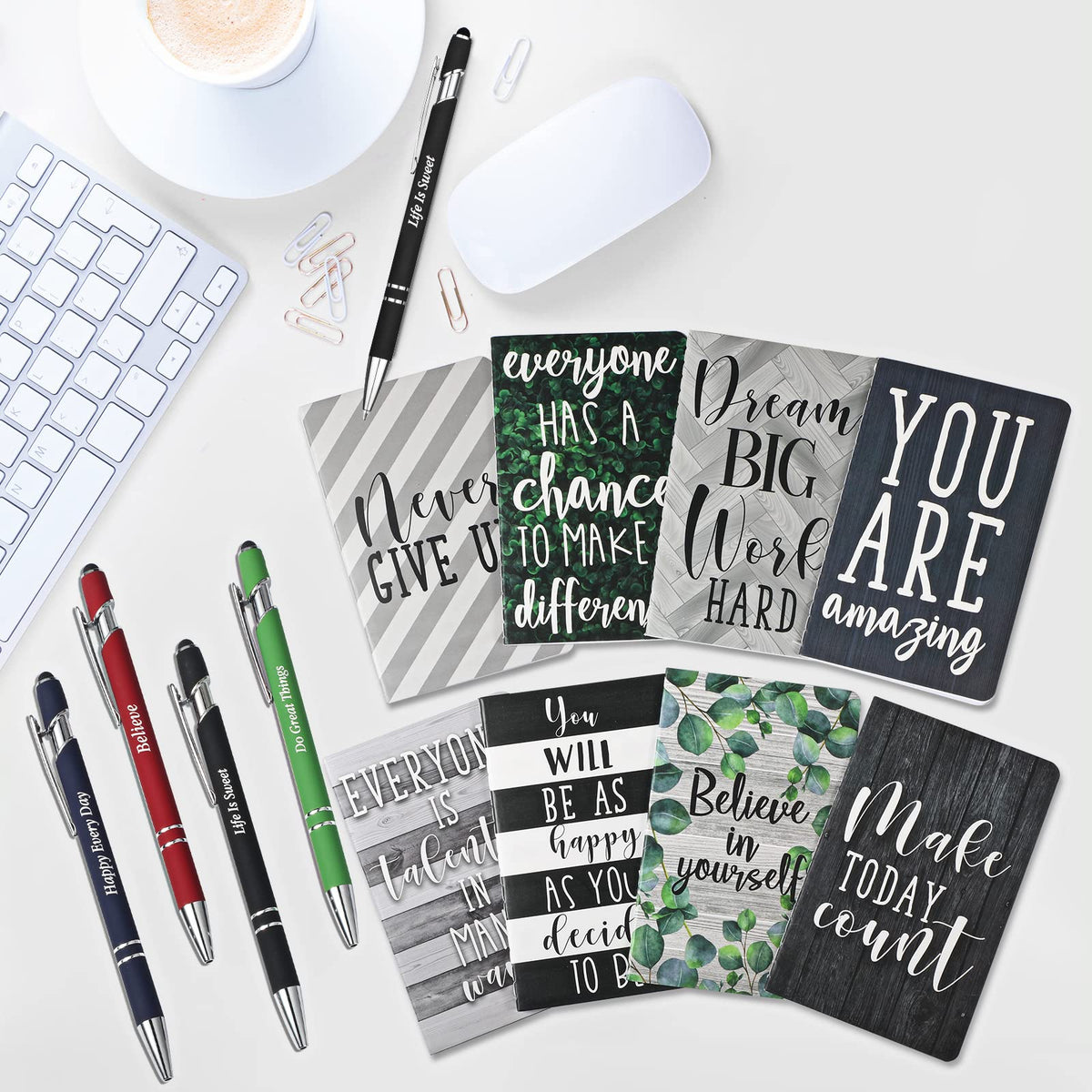 Funrous 32 Pcs Mini Notebooks with Pens Adults Party Favors, Classic