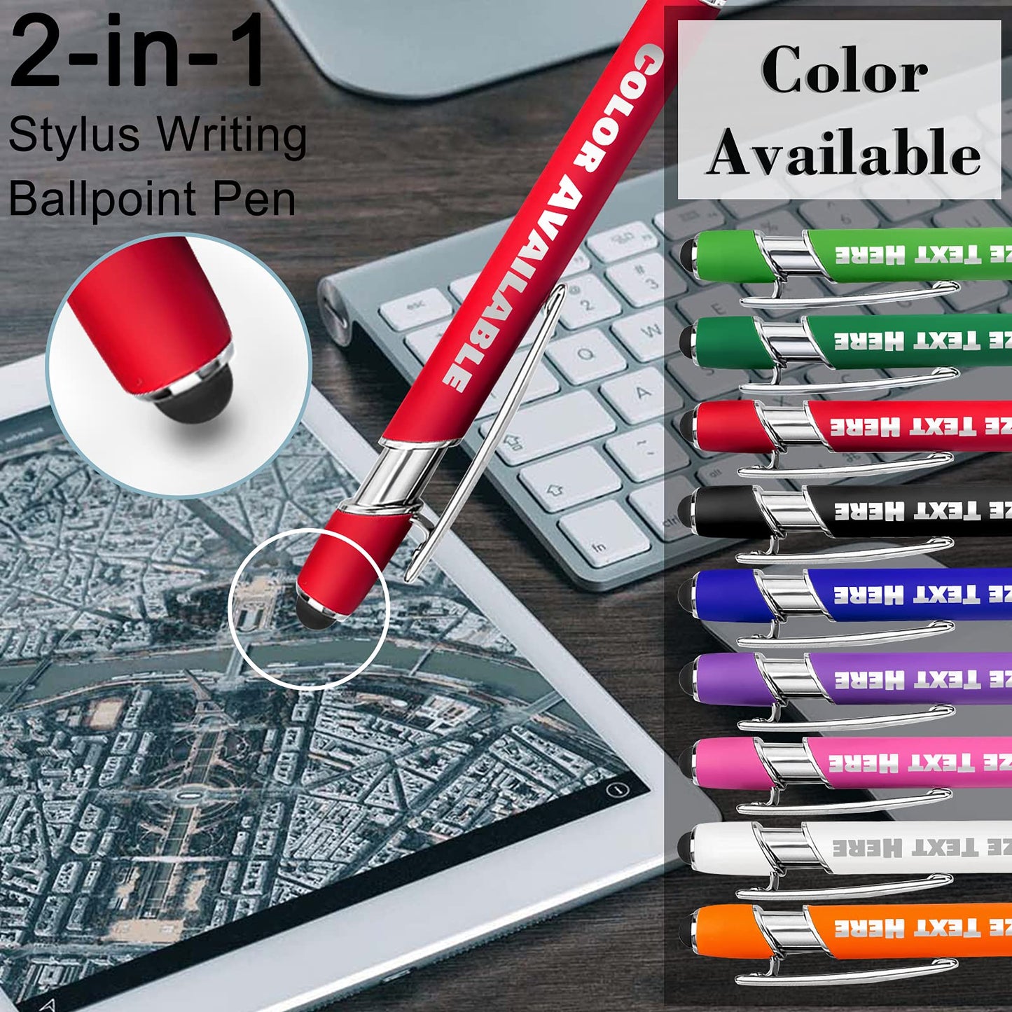 Up to 500 Personalized Pens Bulk Custom Ballpoint Pens with Business Name Message Logo, Customized