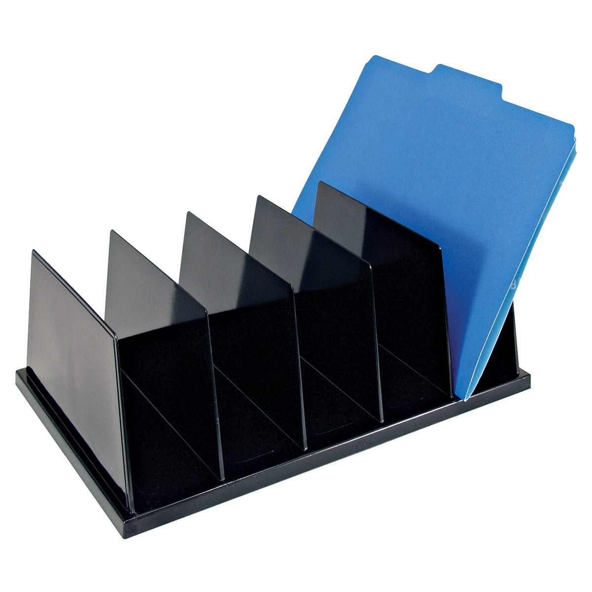 Officemate Recycled Large Standard Sorter, 5 Compartments, 13.5 x 9 x 5 Inches, Black (26192)