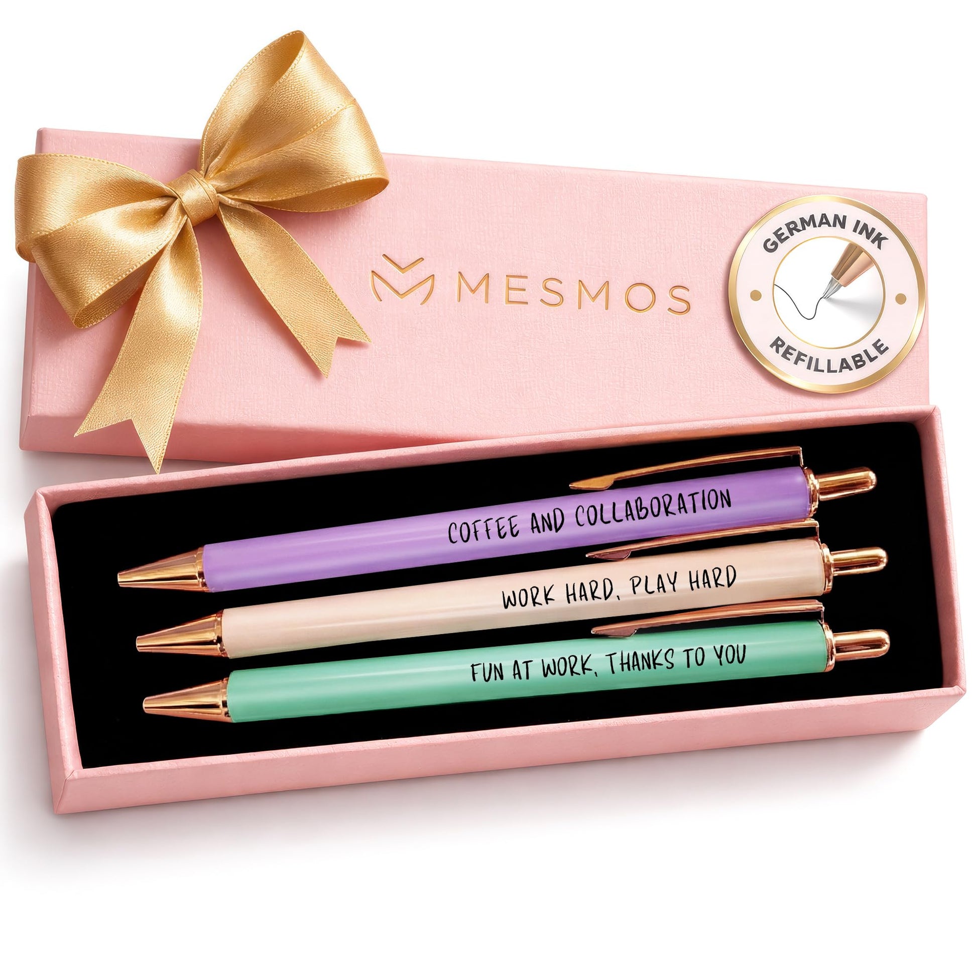 MESMOS 3pk Fancy Pen Set, Thank You Coworker Gifts for Women, Appreciation Gifts for Coworkers