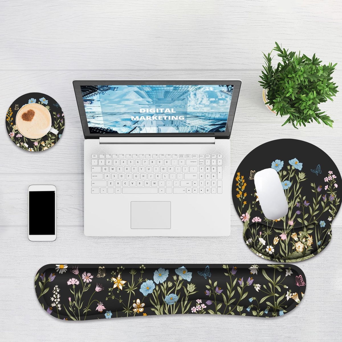 Ergonomic Mouse Pad with Wrist Rest and Keyboard Wrist Rest, Mousepad