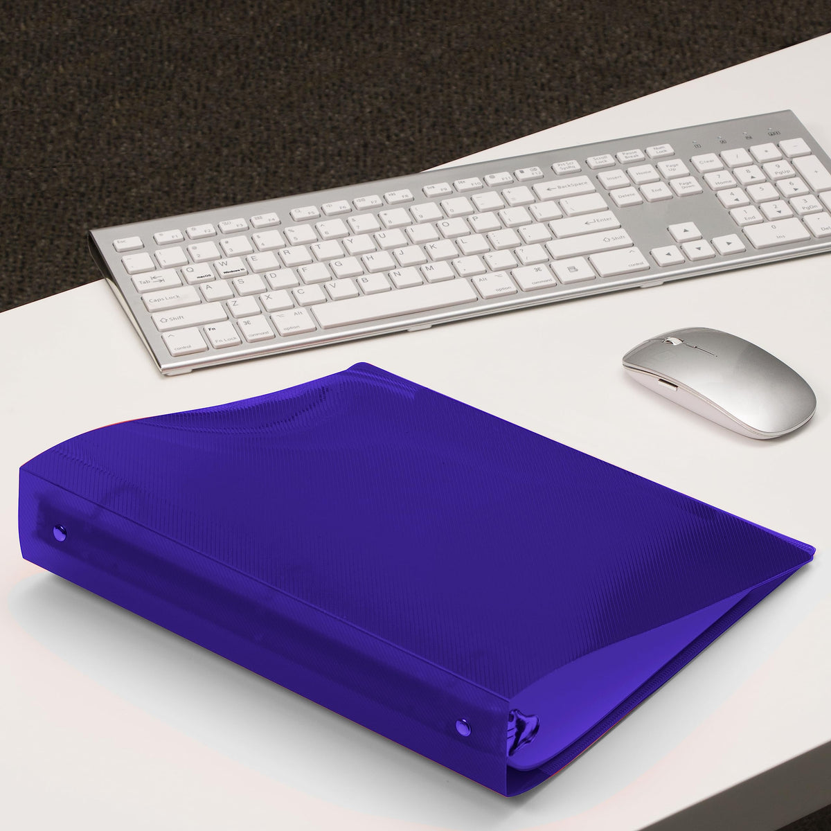 JAM PAPER Plastic 1.5 inch Binder - Purple 3 Ring Binder - Sold Individually