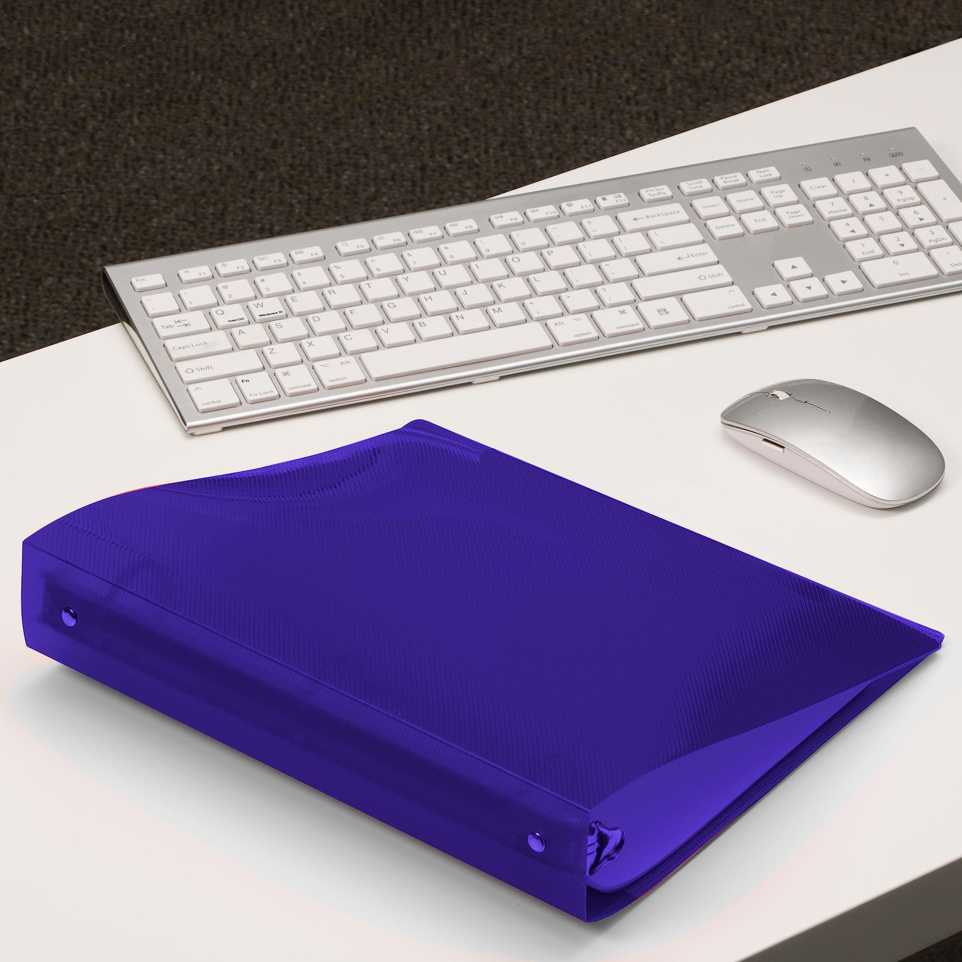 JAM PAPER Plastic 1.5 inch Binder - Purple 3 Ring Binder - Sold Individually