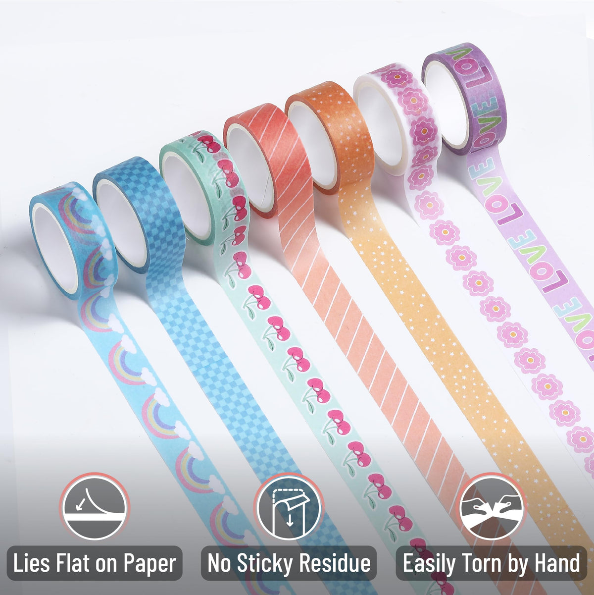 Mr. Pen- Washi Tape Set, 21 Rolls, Assorted Sizes, Pastel Bliss