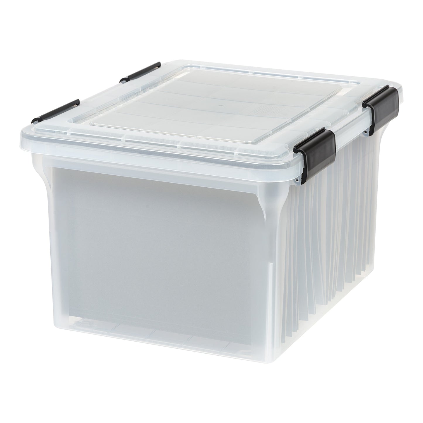 IRIS USA WeatherPro File Box Organizer, Letter/Legal, 32 Qt. Clear