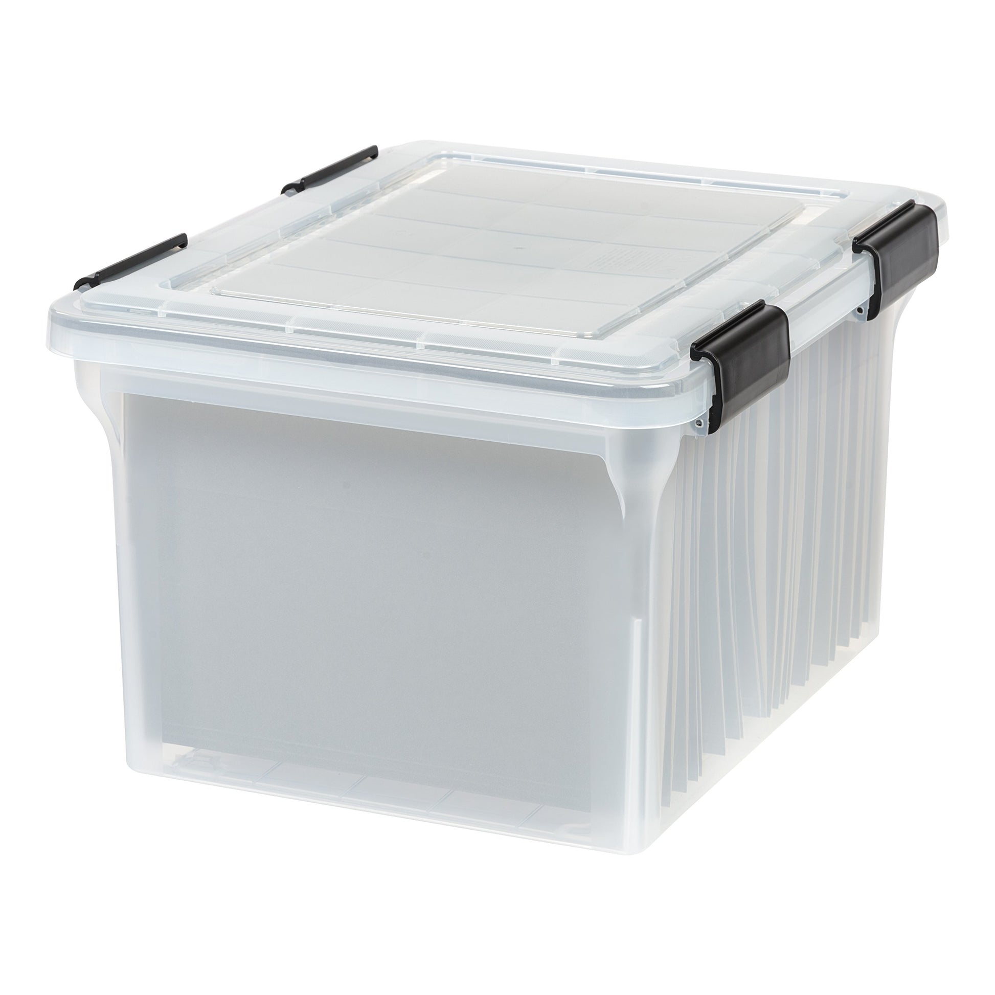 IRIS USA WeatherPro File Box Organizer, Letter/Legal, 32 Qt. Clear