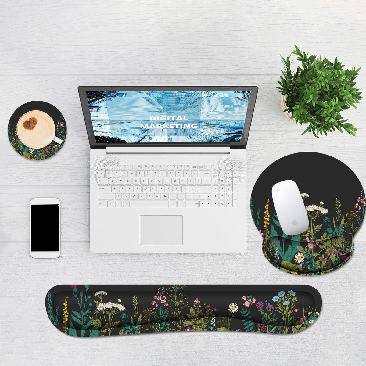 Ergonomic Mouse Pad with Wrist Rest and Keyboard Wrist Rest, Mousepad