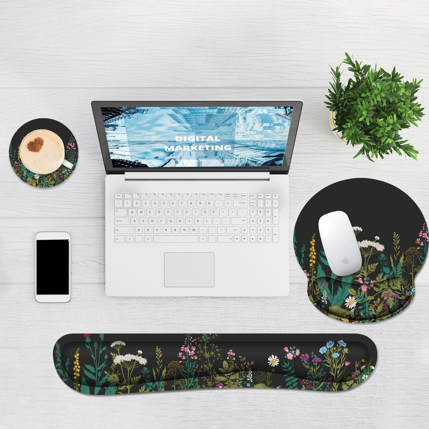 Ergonomic Mouse Pad with Wrist Rest and Keyboard Wrist Rest, Mousepad