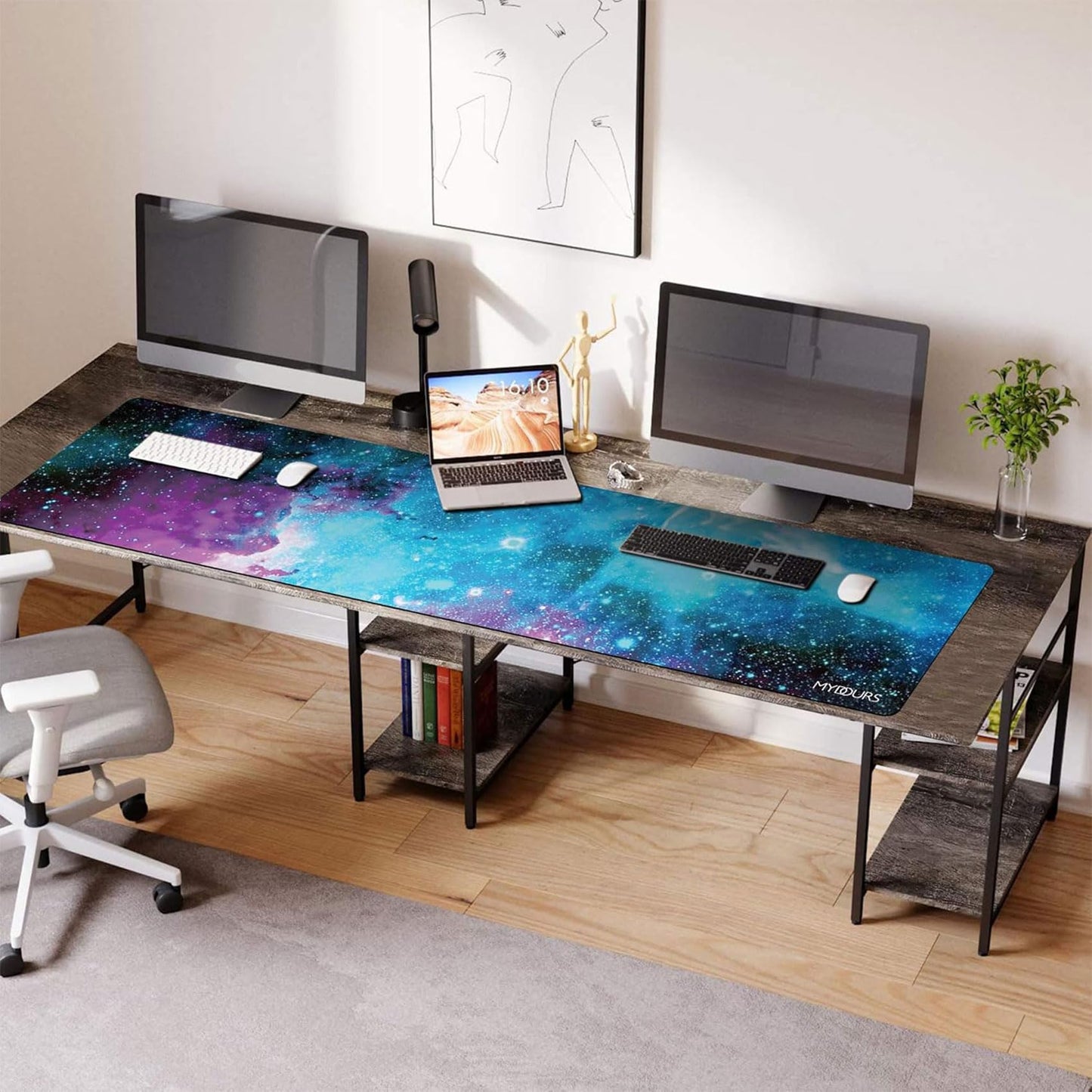 Mydours 48" x 24" Gaming Mouse Pad, XXXL Full Desk Pad (Purle Universe)