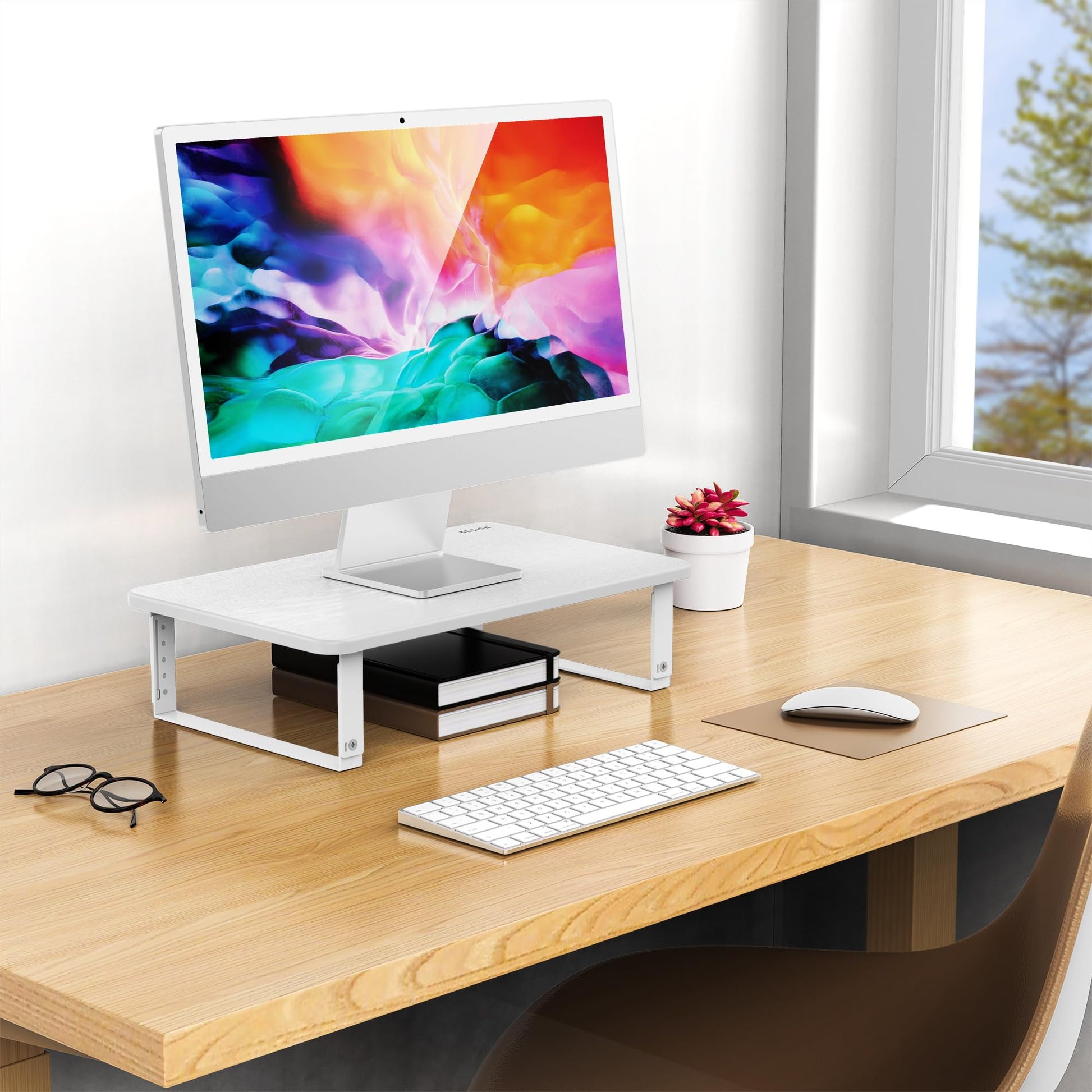 BESIGN MS01 Monitor Stand Riser, Height Adjustable Laptop Stand, Computer Monitor Stand for