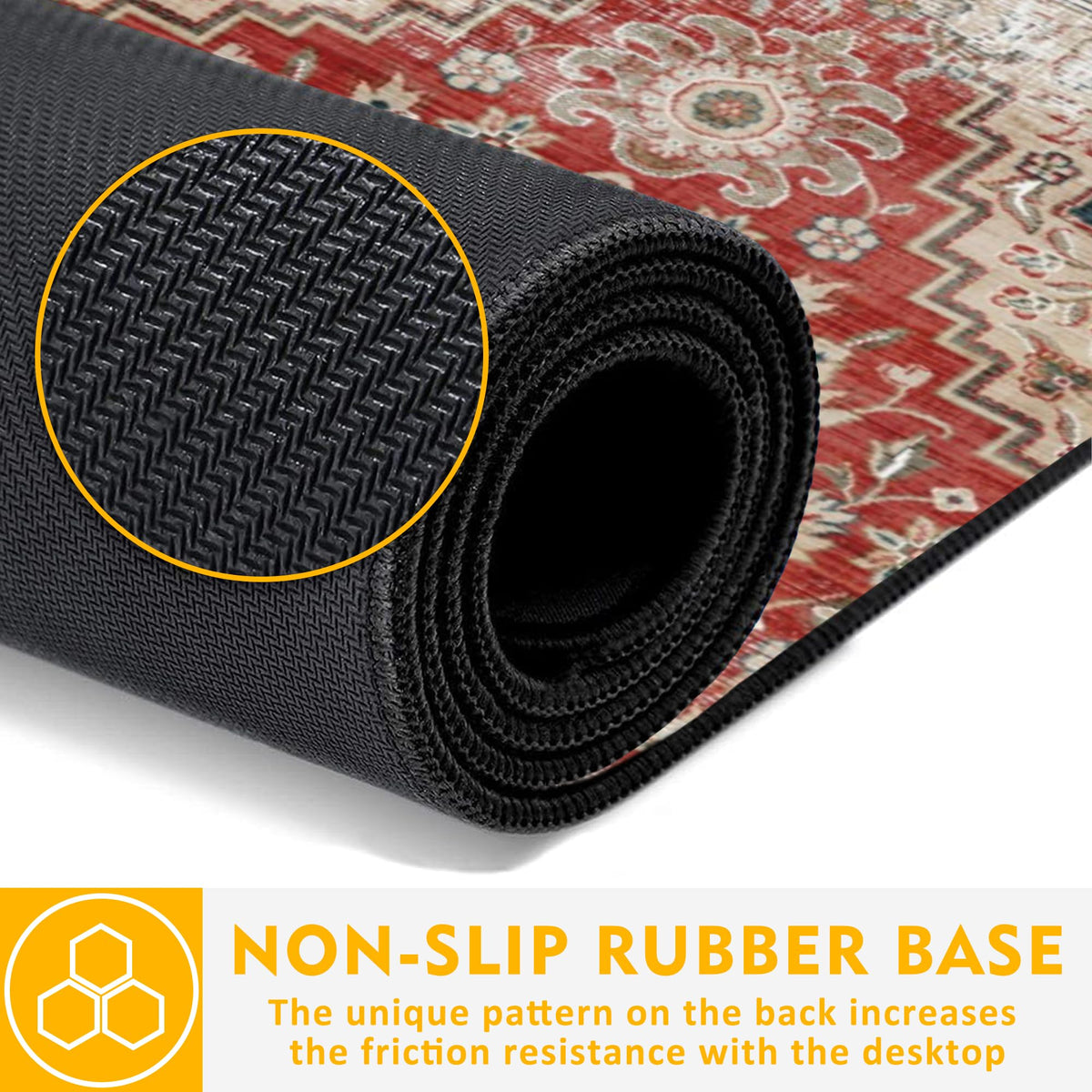 Uiaoiais Desk Pad,Persian Style Textile Rug Texture Gaming Mouse Pad,31.5"X15.7" Extended Gaming