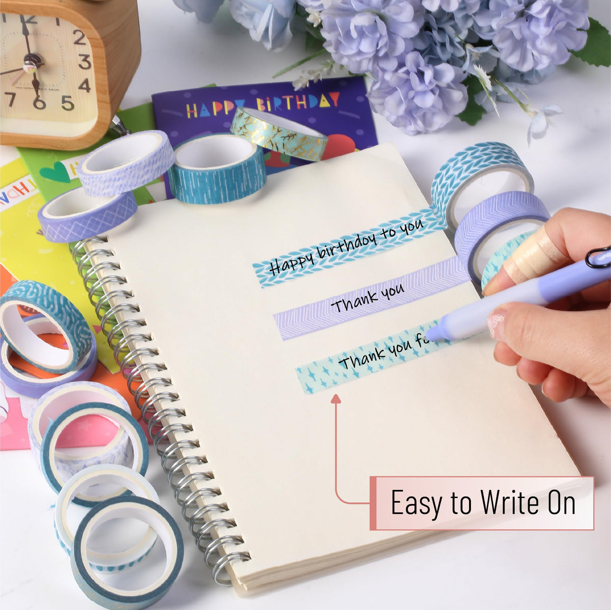 Mr. Pen- Washi Tape Set, 15 Rolls, Assorted Sizes, 5 Yards/Roll