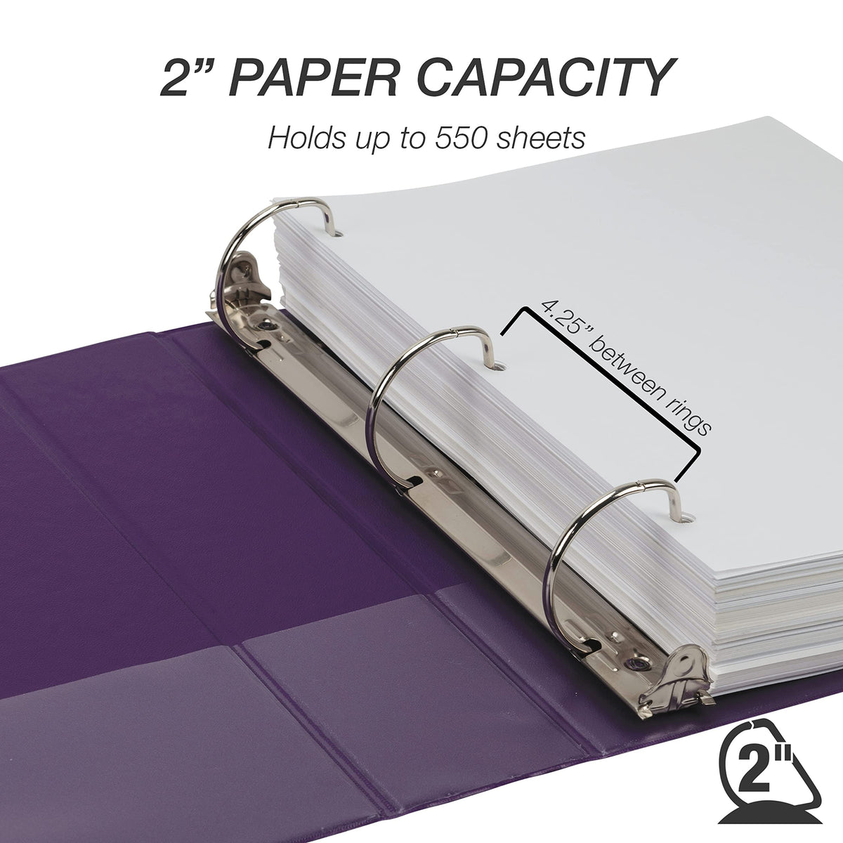 Samsill Durable 2 inch 3 Ring Binder, D Ring Binder, 100% Recycled Chipboard, Fashion Assortment, 4