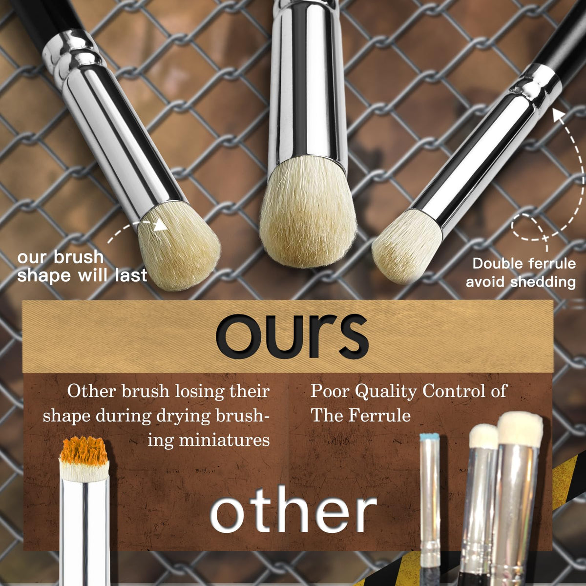Golden Maple Dry Brush Miniature Painting, 18PC Miniature Paint Brushes Model Brushes Micro Detail