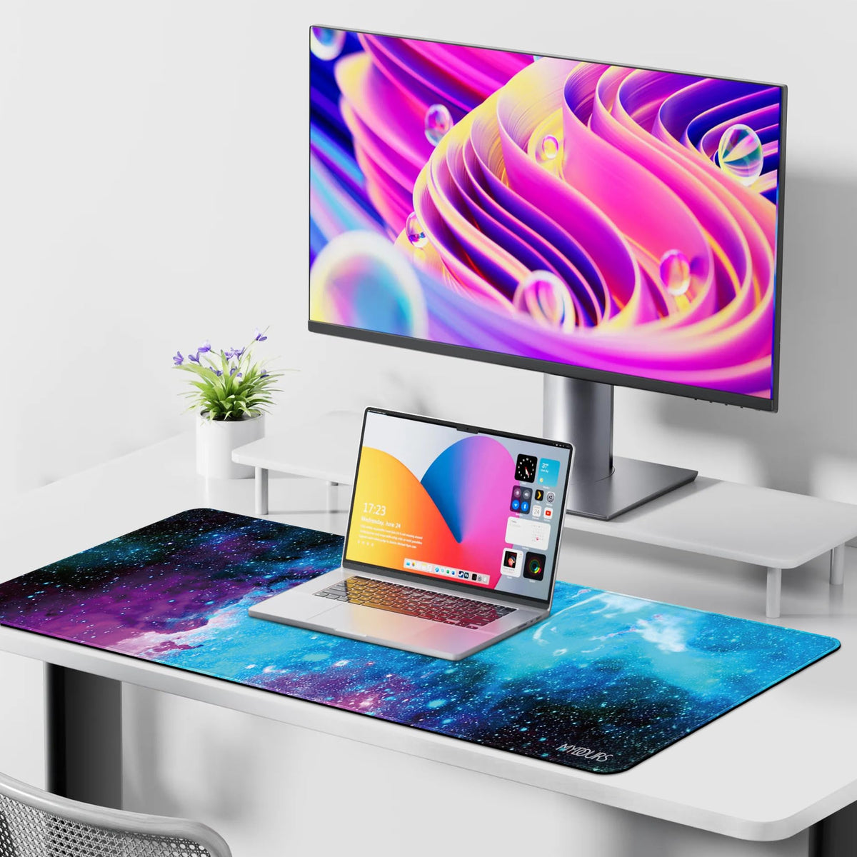 Mydours 40" x 16" Gaming Mouse Pad, XL Full Desk Pad (Purle Universe)