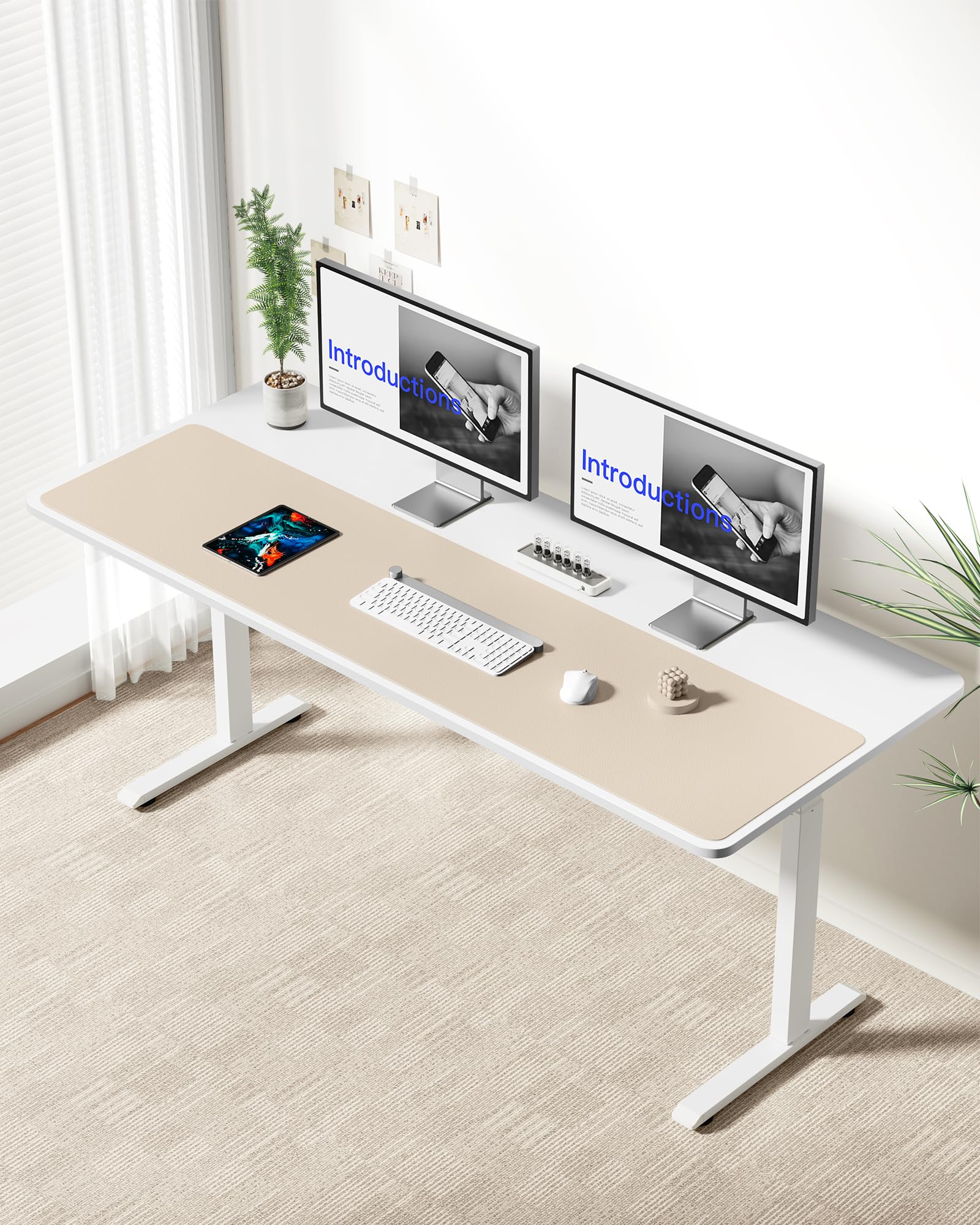 YSAGi Leather Desk Pad Protector, Office Desk Mat, Large Mouse Pad, Non-Slip PU Leather Desk