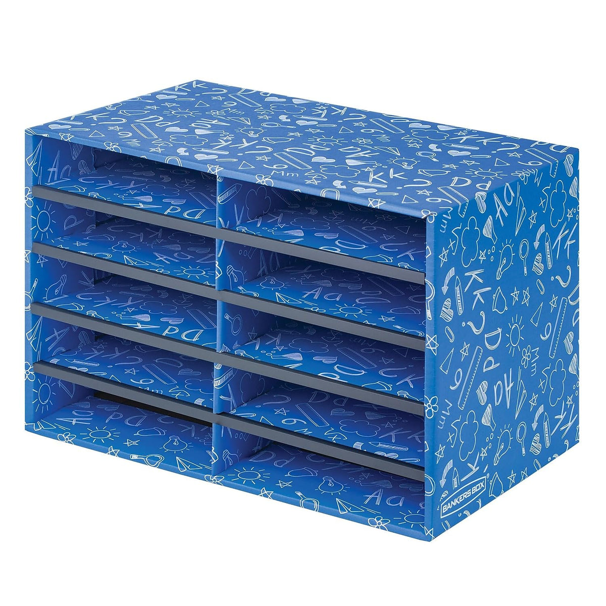 Bankers Box 10-Compartment Mail Sorter, 19.5" x 12.375", Blue