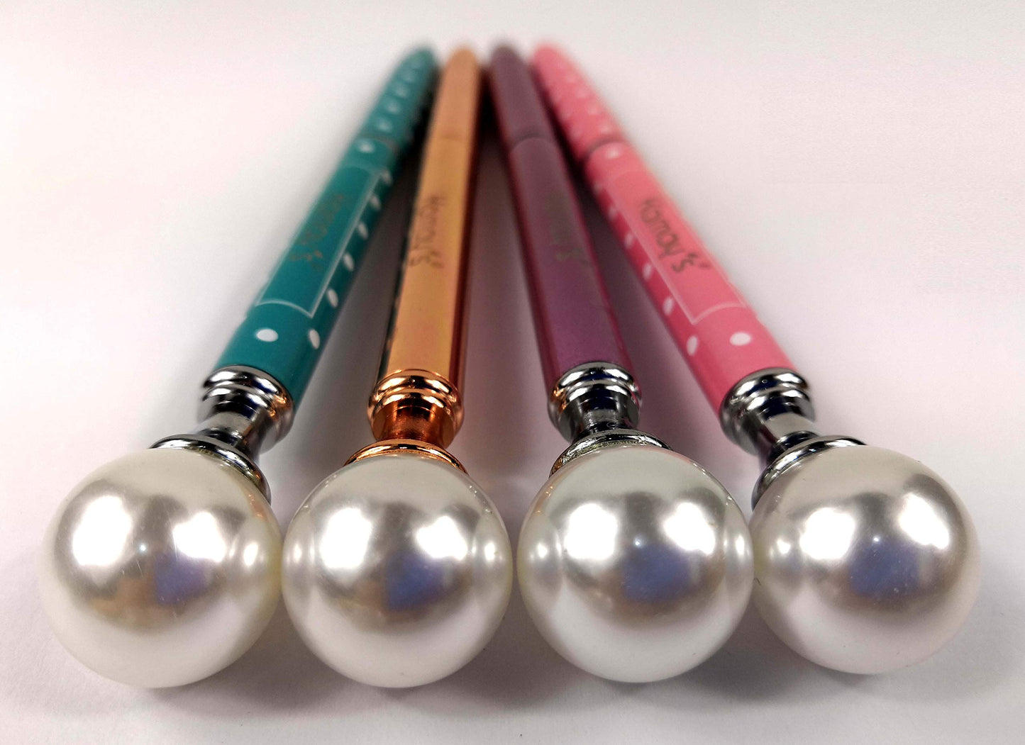 Kamay's 12PCS 3Style 4 Colors Diamond Pearl Metal Pen With Big Crystal Diamond Funky Design Office