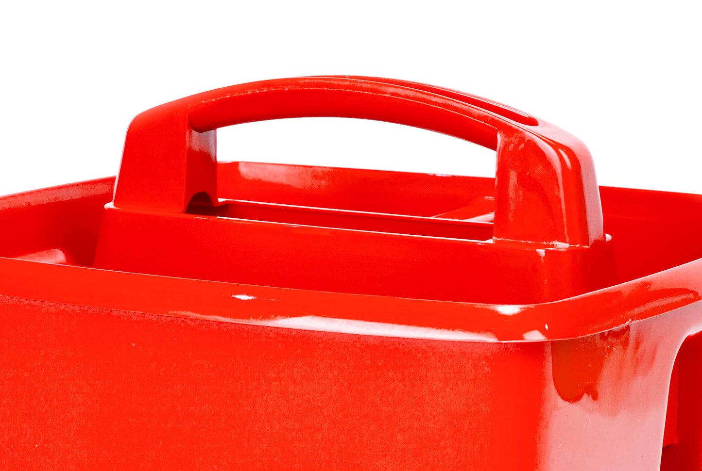 Storex 3-Compartment Small Caddy – Multipurpose Classroom Organizer with Handle, Red, 5-Pack