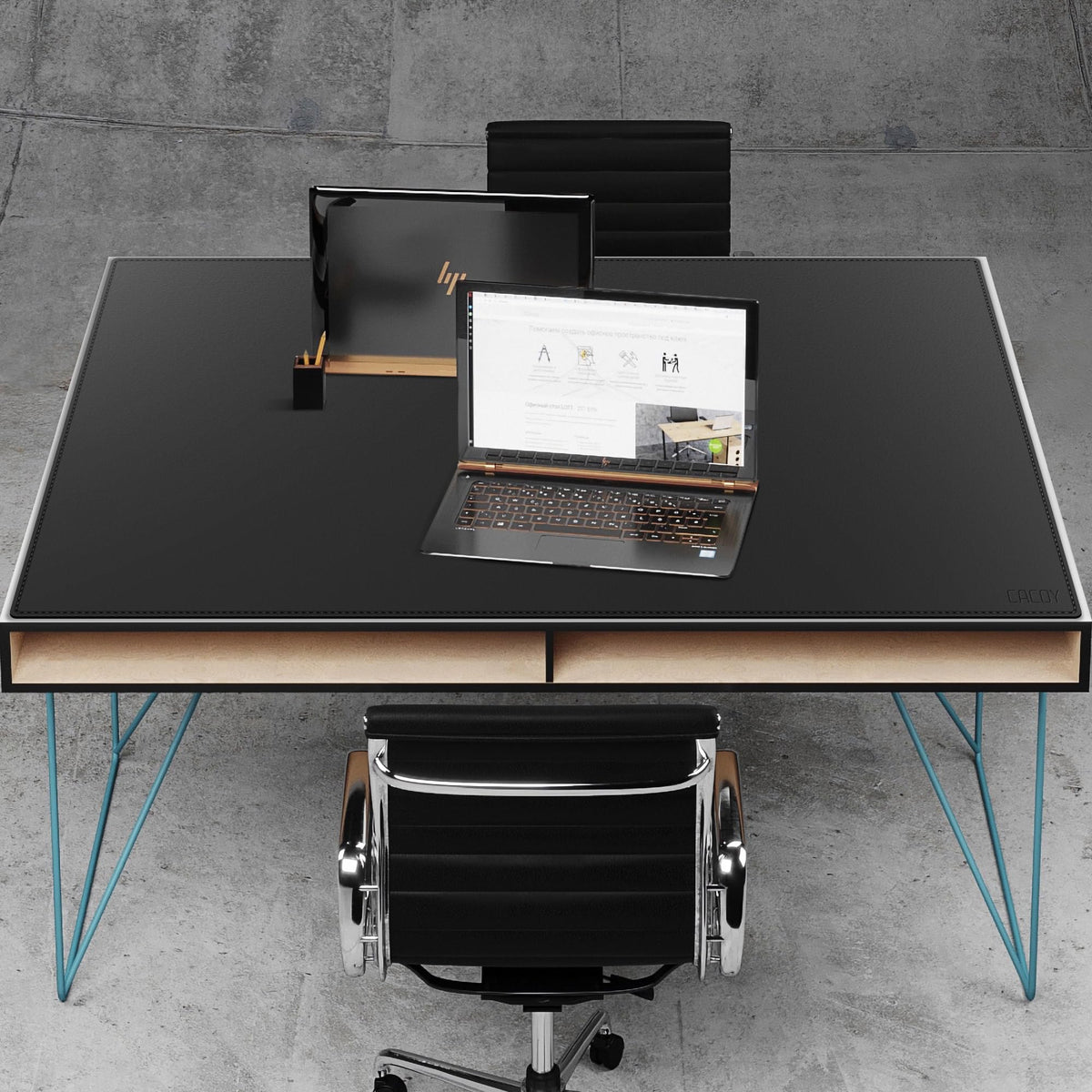 Cacoy 59x35.4 Inch Leather Desk Mat, XXL Large Computer Mouse Pad, PU Leather Desk Pad Blotter