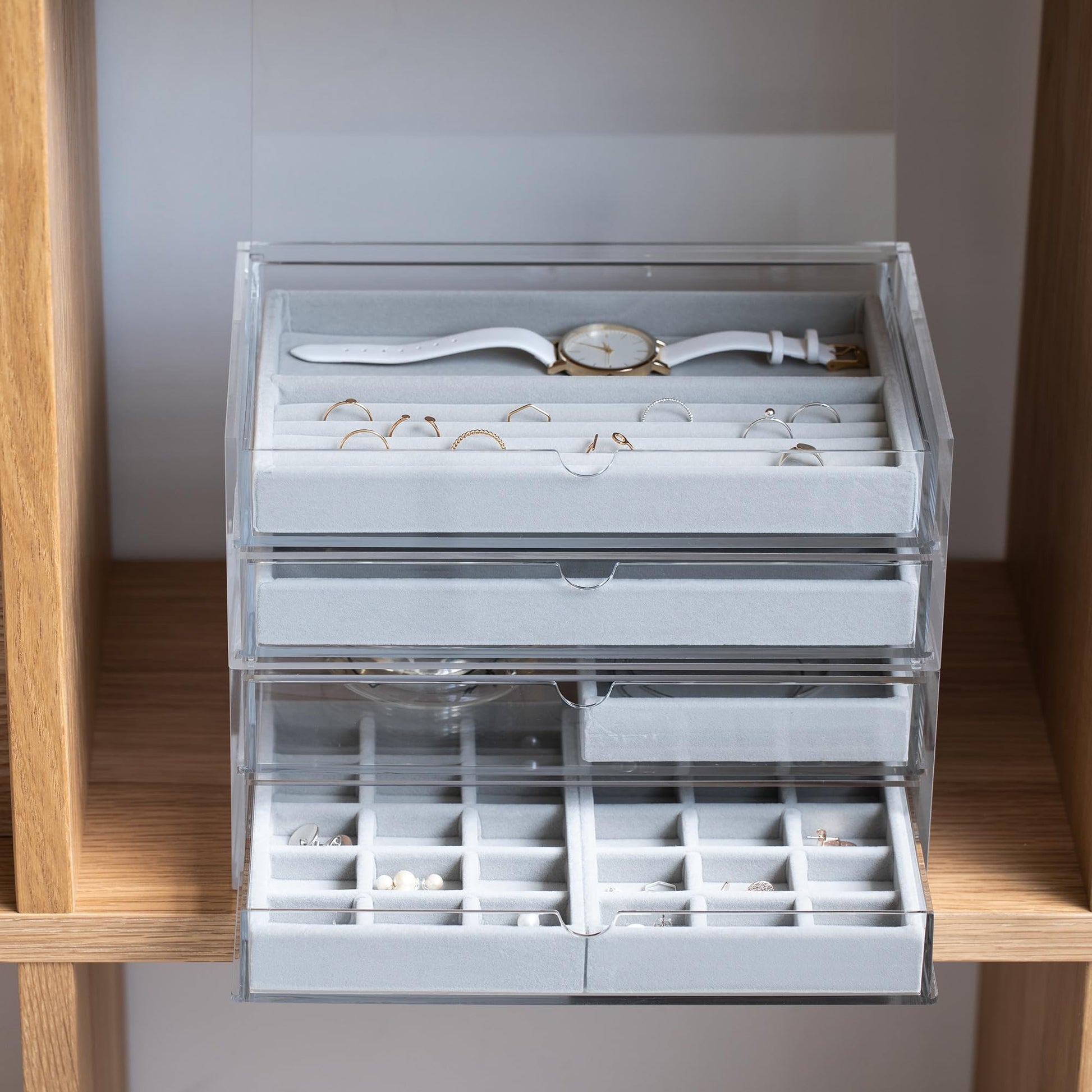 Muji Acrylic Stackable 2-Drawer Storage Case, Large, 25.5cm Width x 17cm Depth x 9.5cm Height