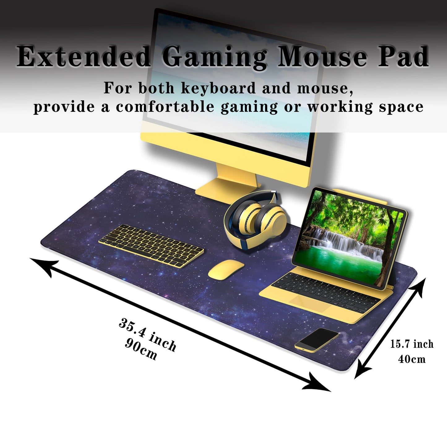 Samgula Office Desk Pad Galaxy Universe, Gaming Mousepad XXL Mouse Pads Large Mouse Pad, Work Desk