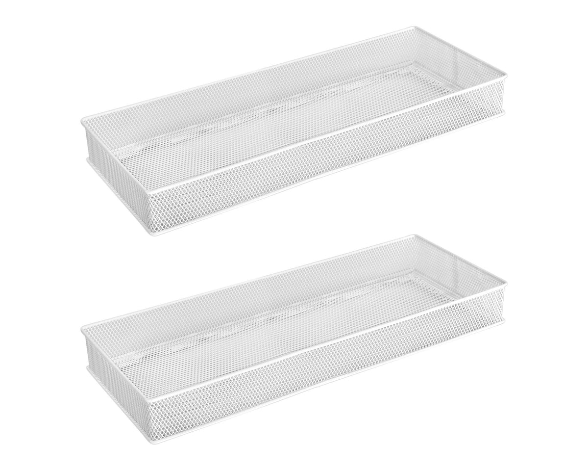 YBM HOME White Mesh Drawer Cabinet and or Shelf Organizer Bins, School Supply Holder Office Desktop