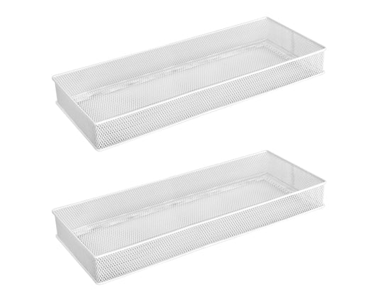 YBM HOME White Mesh Drawer Cabinet and or Shelf Organizer Bins, School Supply Holder Office Desktop