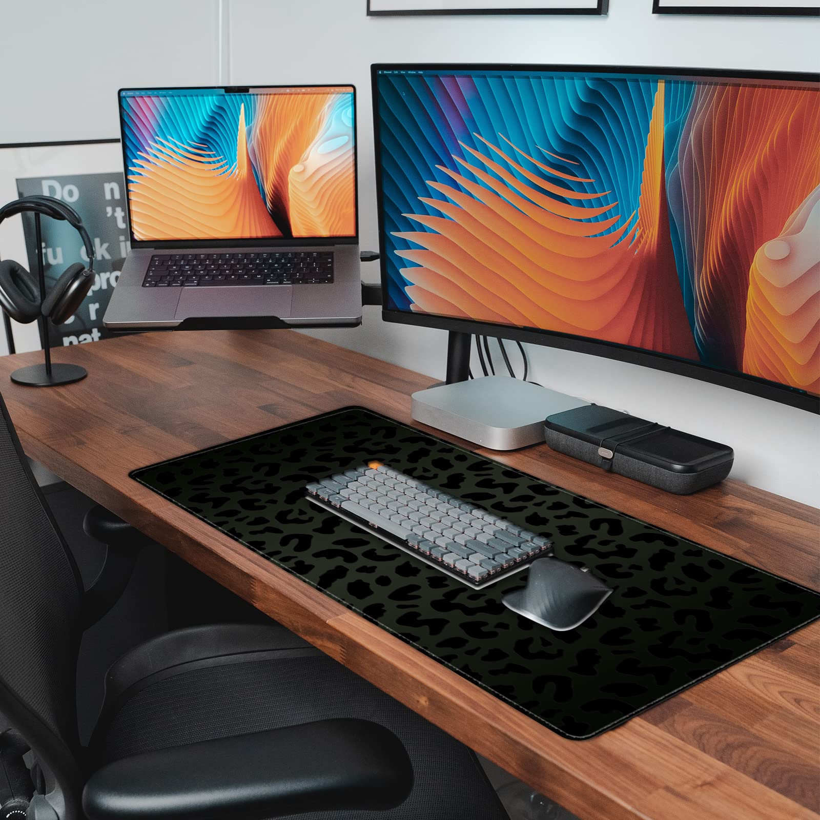 Deokke Extended Large Computer Gaming Mouse Pad Desk Mat(31.5×15.7 in),Desk Pad with Non-Slip Base