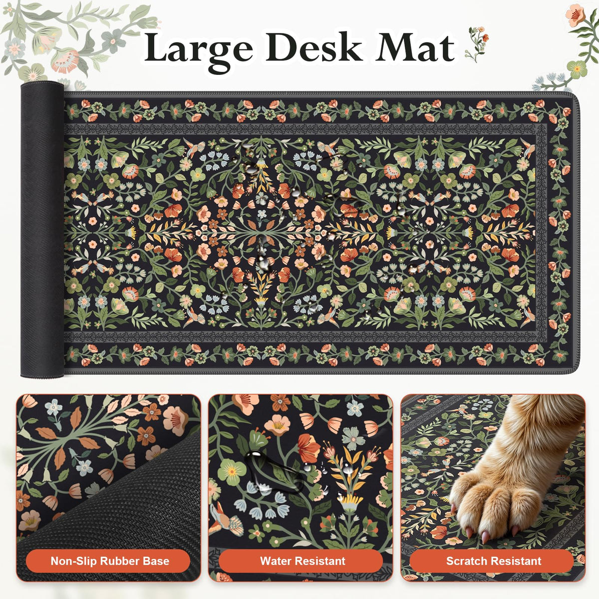 iLeadon Mouse Pad Set, Non Slip Desk Mat with Keyboard Wrist Rest