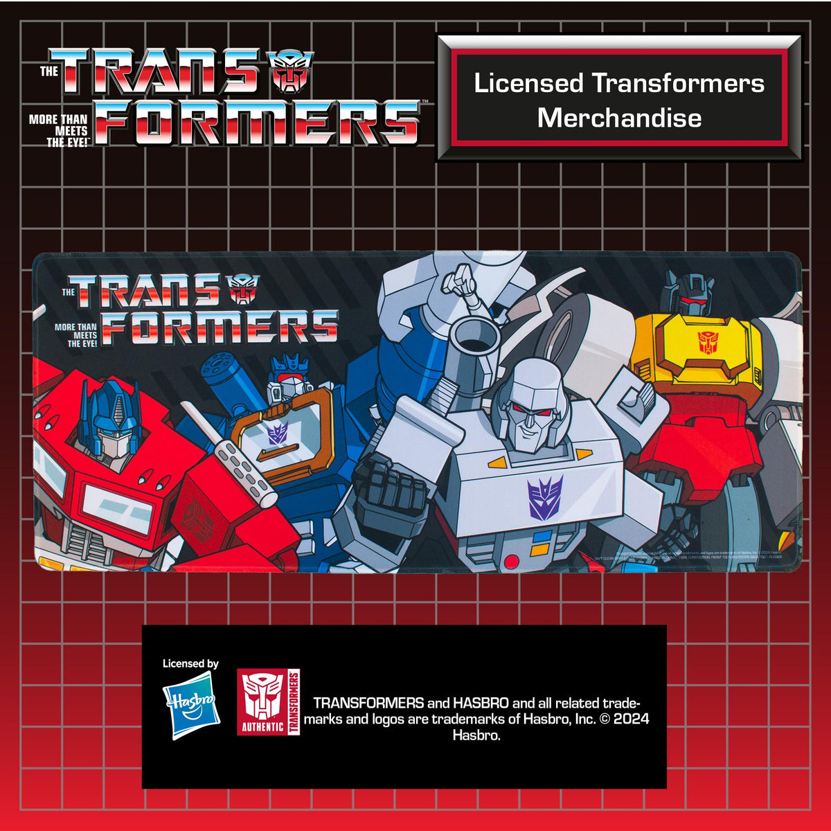 Blue Sky Studios Transformers Jumbo Desk Mat - Large Rubber Gaming and Work Desk Pad, 70 x 30