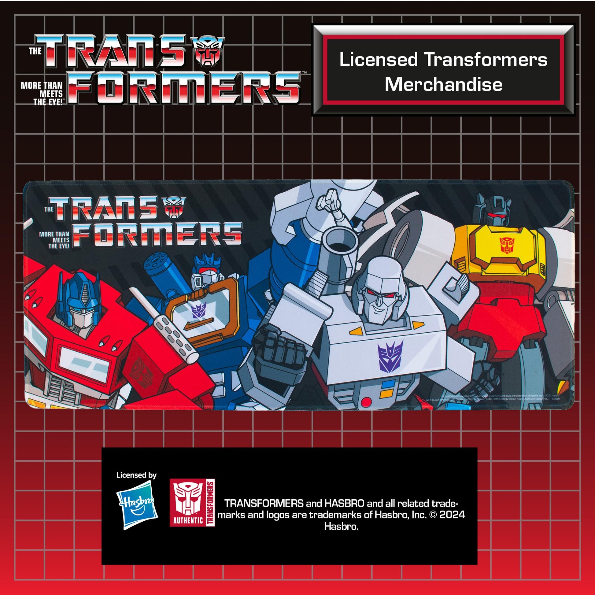 Blue Sky Studios Transformers Jumbo Desk Mat - Large Rubber Gaming and Work Desk Pad, 70 x 30