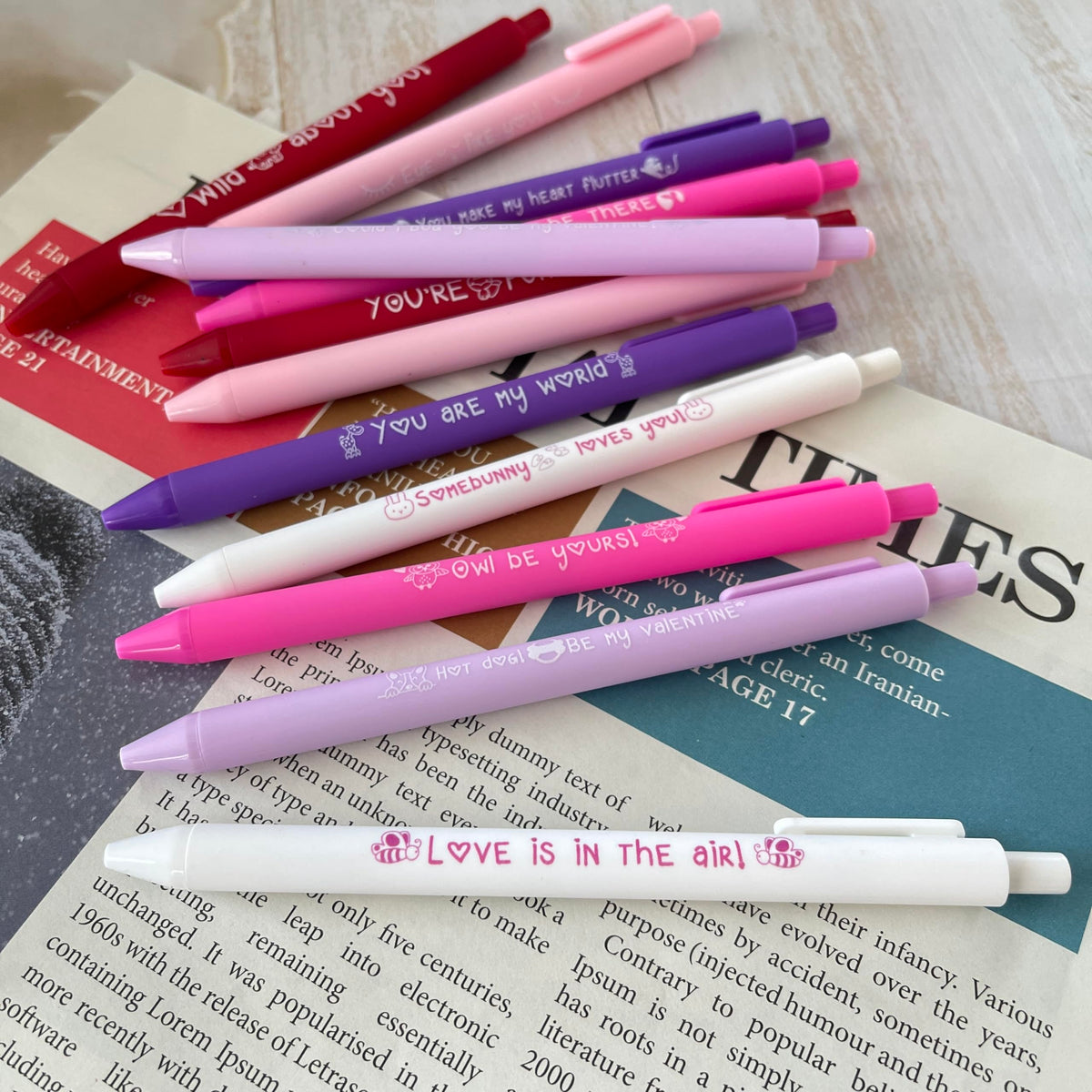 Jxueych 12 Pack Valentine's Day Novelty Ballpoint Pens - Hilarious & Heartfelt Messages for Loved