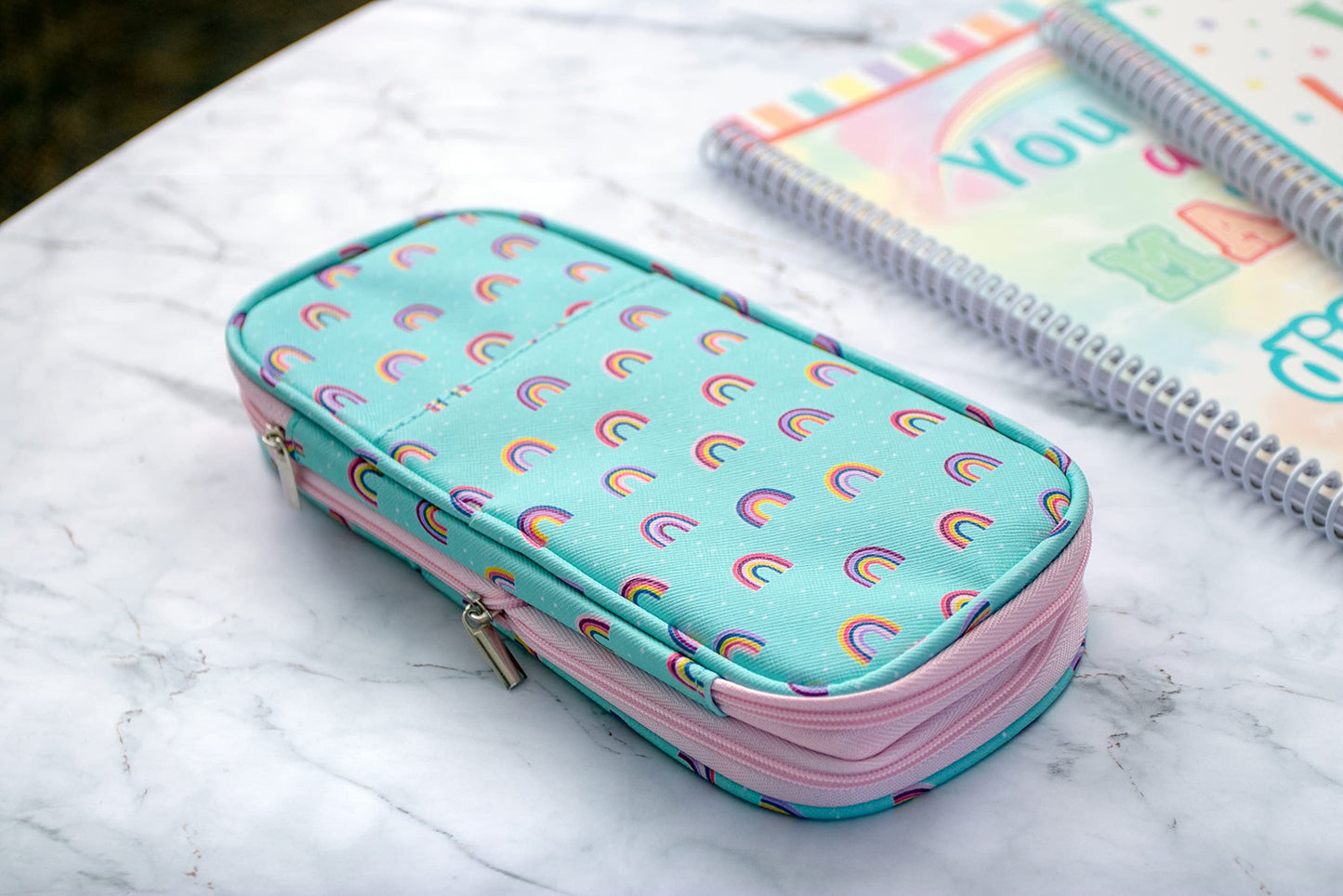 Teacher Created Resources Oh Happy Day Rainbows Pencil Case Multifunctional Large Capacity Bag