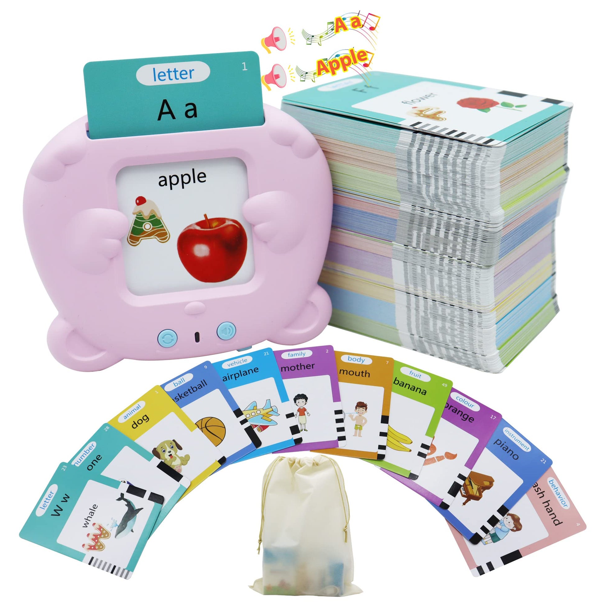 MAYAPHILOS 510 Words Alphabet Talking Flash Cards for 3-8 Years Kids