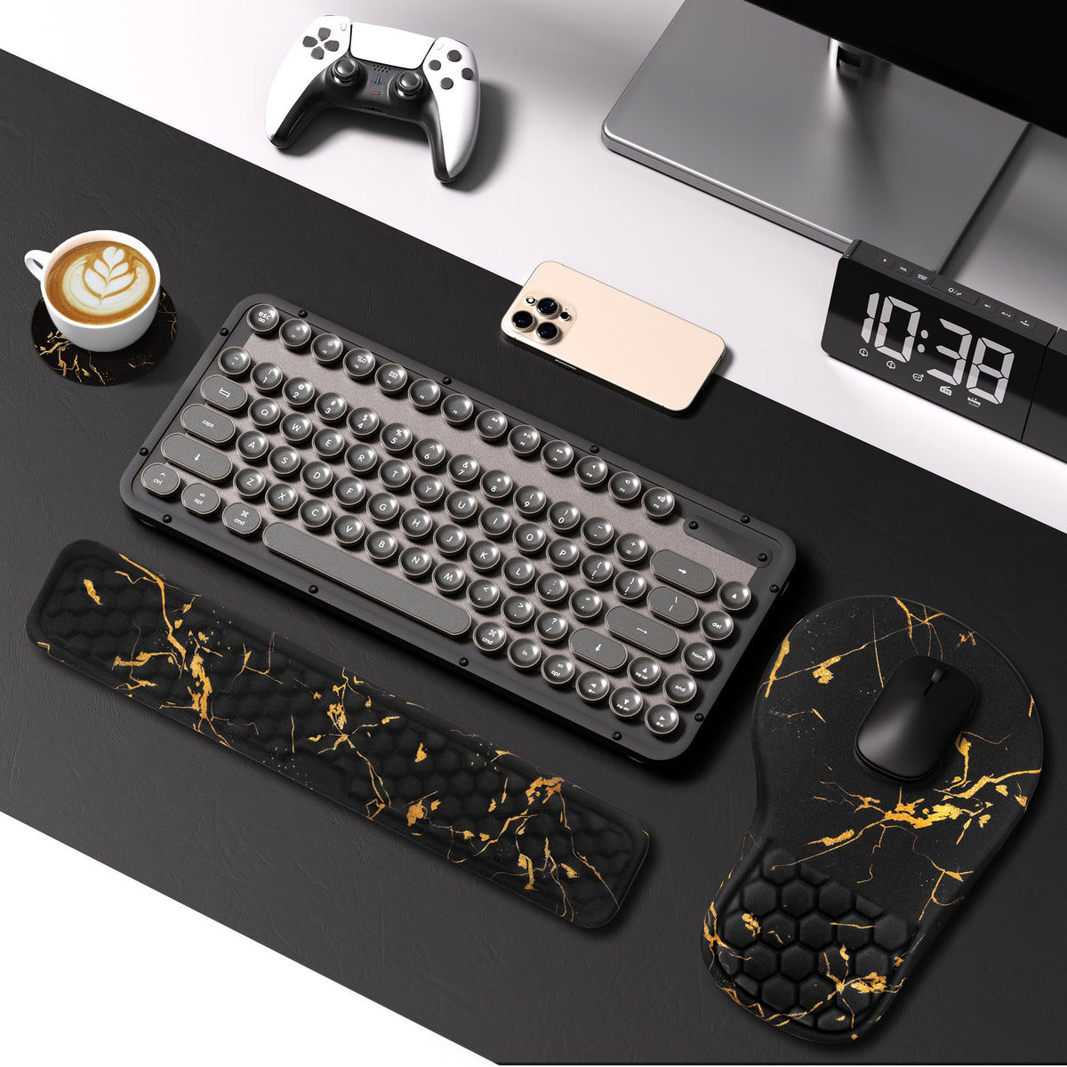 EYROZILL 3 in 1 Ergonomic Wrist Rest for Keyeboard and Mouse, Non-Slip Desk Mouse Pad with Wrist
