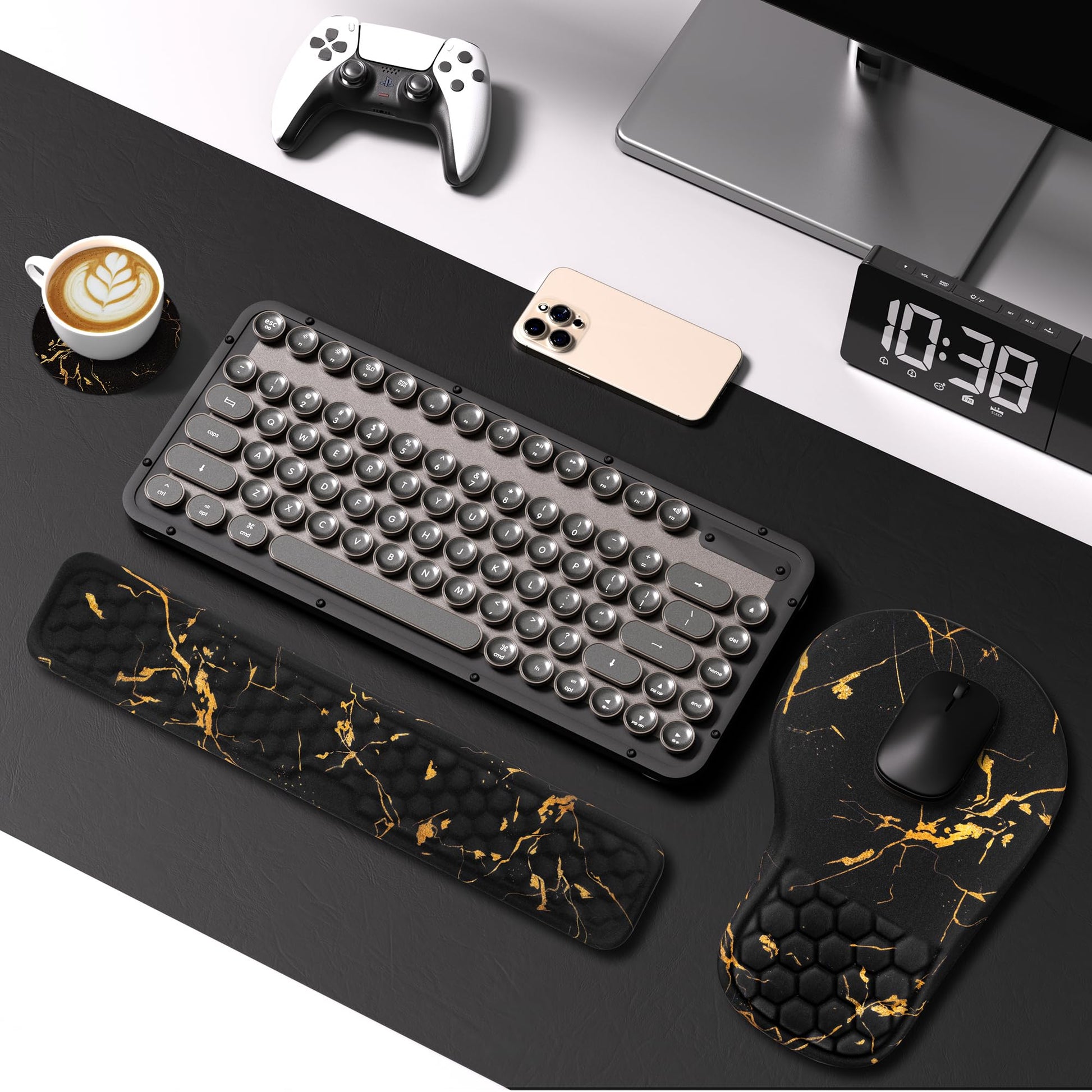 EYROZILL 3 in 1 Ergonomic Wrist Rest for Keyeboard and Mouse, Non-Slip Desk Mouse Pad with Wrist