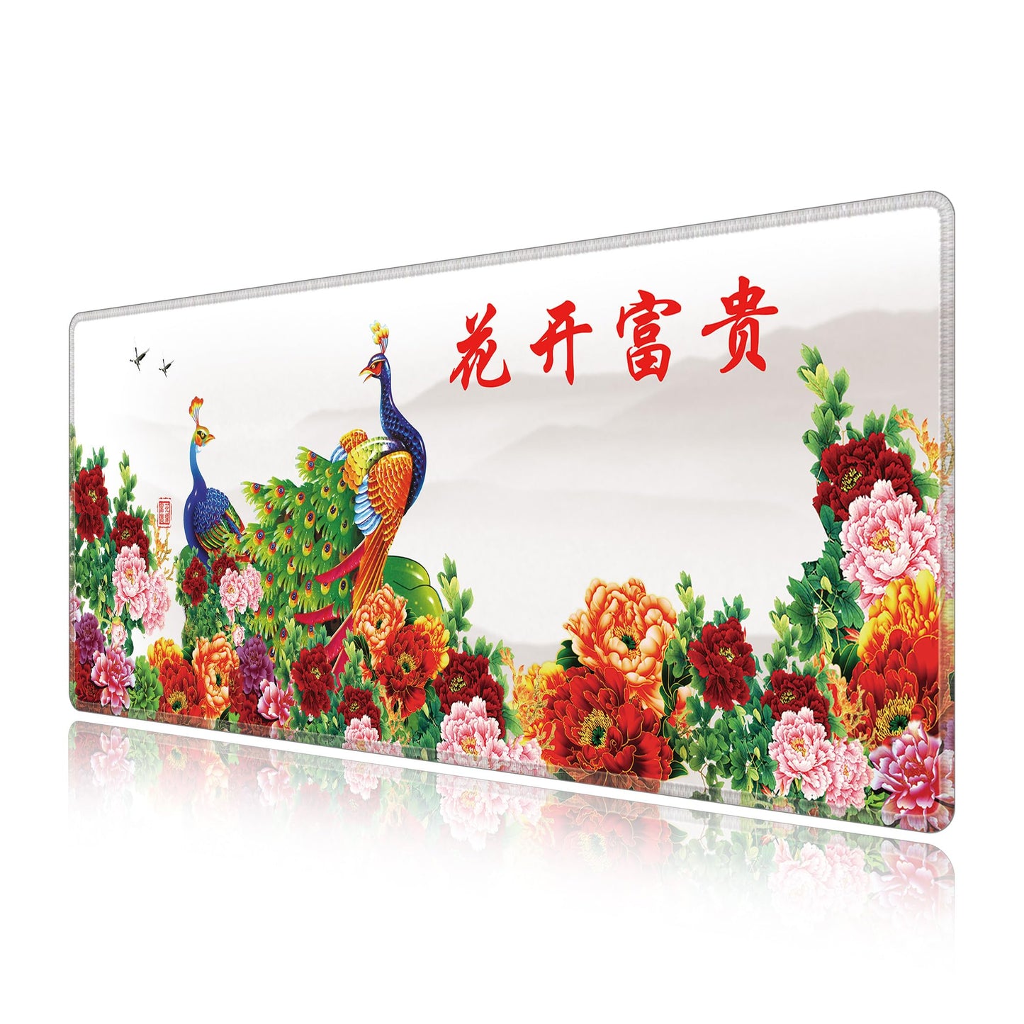 LL-COEUR XXL Landscape Gaming Mouse Pad Computer Keyboard Mat Office Desk Pad (Peacock, 27.5" x