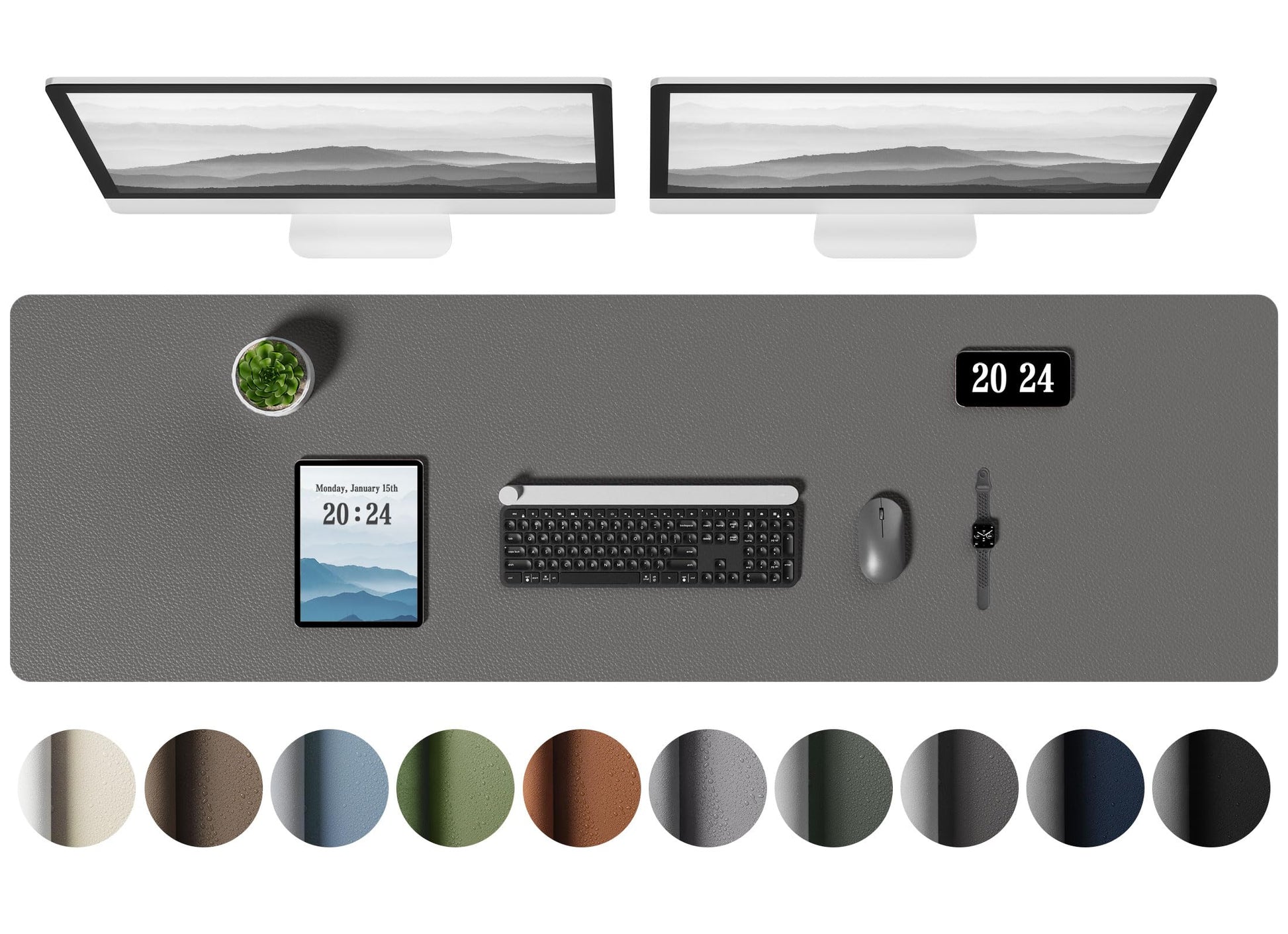 Aothia Leather Desk Pad Protector, Office Desk Mat, Large Mouse Pad, Laptop Desk Pad, Non-Slip PU