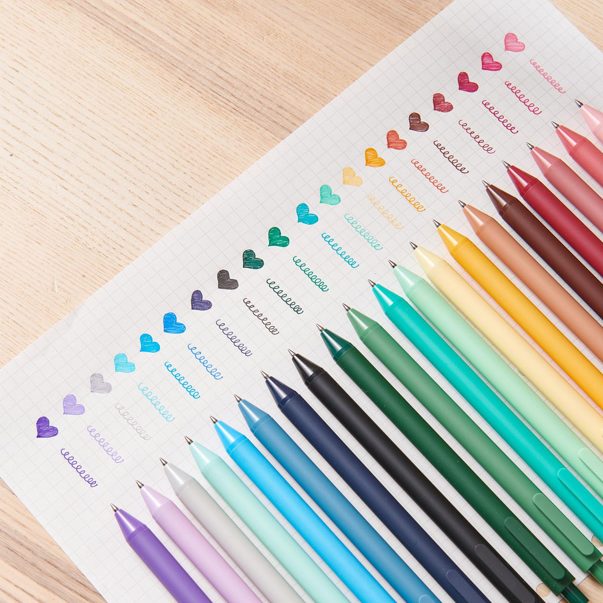 Kaco PURE Colored Gel Pens 30 Pieces Assorted Color Ink 0.5mm Fine Point