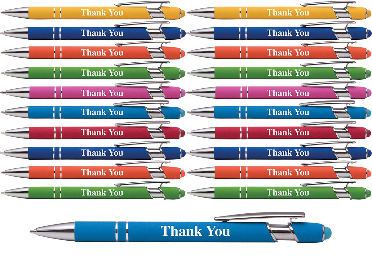 Express Pencils Thank You Premium Gift Stylus Pens For All TouchScreen Devices - Metal Soft Touch