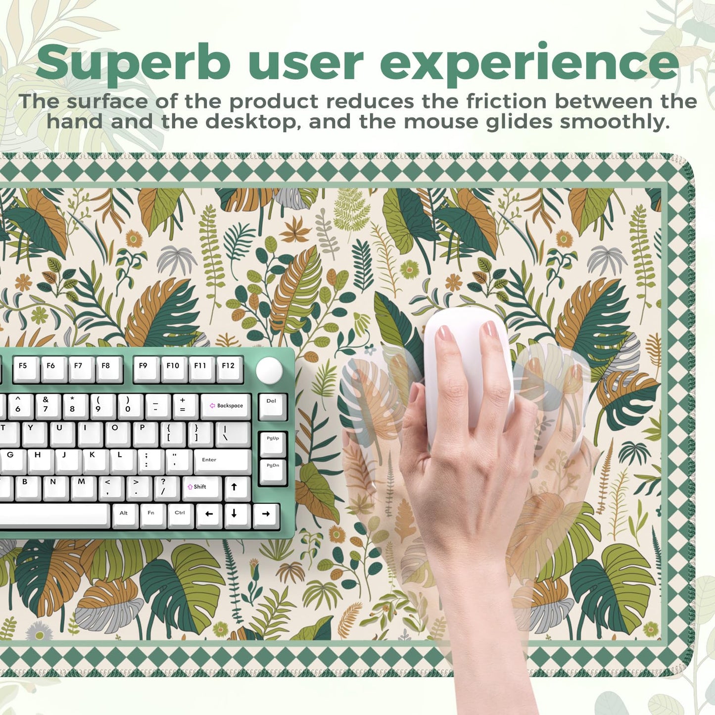 iCasso Large Desk Pad, Aesthetic Computer Mouse Pad for Desktop,Tropical