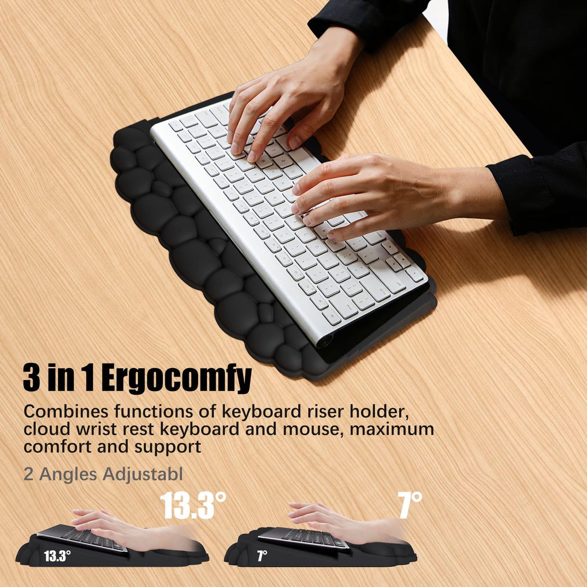 Wrist Rest with Keyboard Stand, Ergonomic Computer Wrist Support Pad
