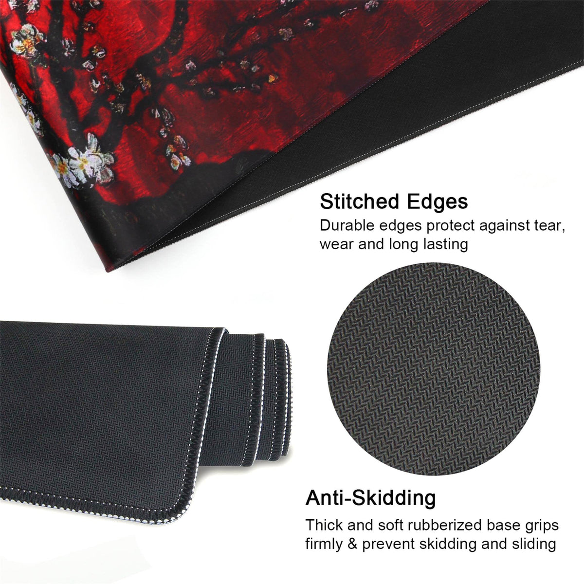Meffort Inc Extended XXL Mouse Pad Thick Water Resistance Desk Mat with Non-Slip Rubber Pad for