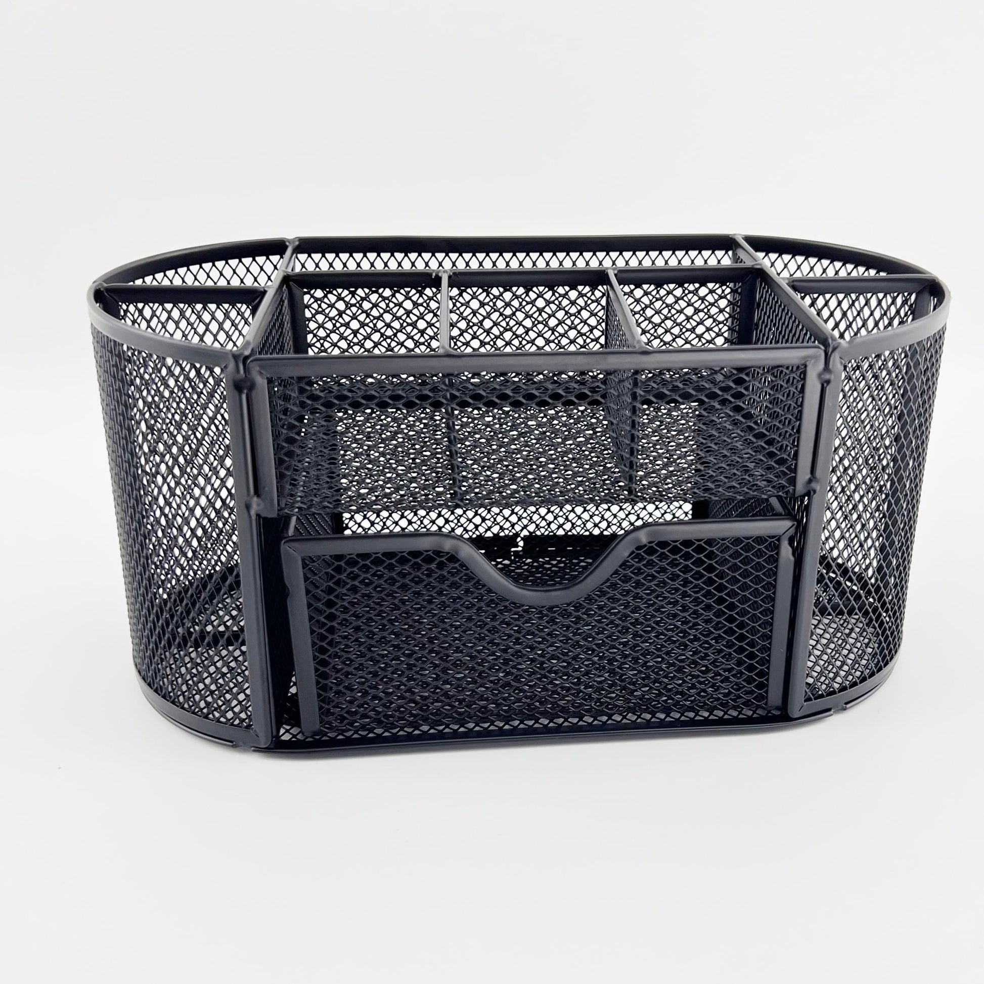 Fengtaiyuan T12, Black Metal Wire Mesh Pencil Holder for Desk, Pencil Cup for Office, Pen Holder