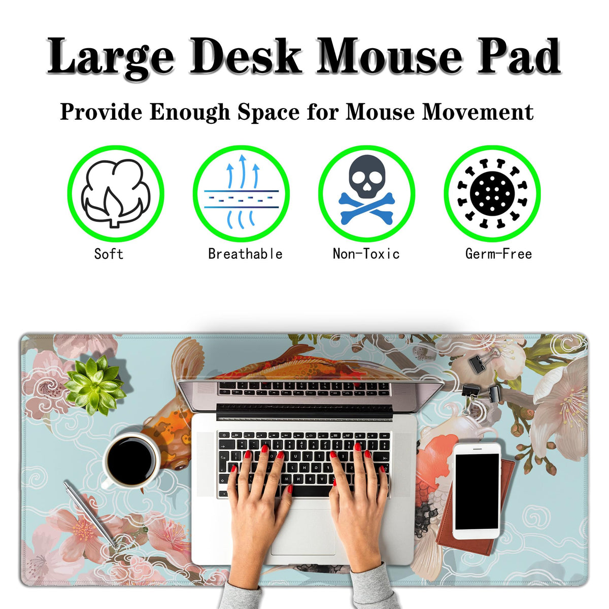 Samgula XXL Mouse Pad, Gaming Mousepads Desktop Mats, Extra Large Desk Pad Non-Slip Rubber Base