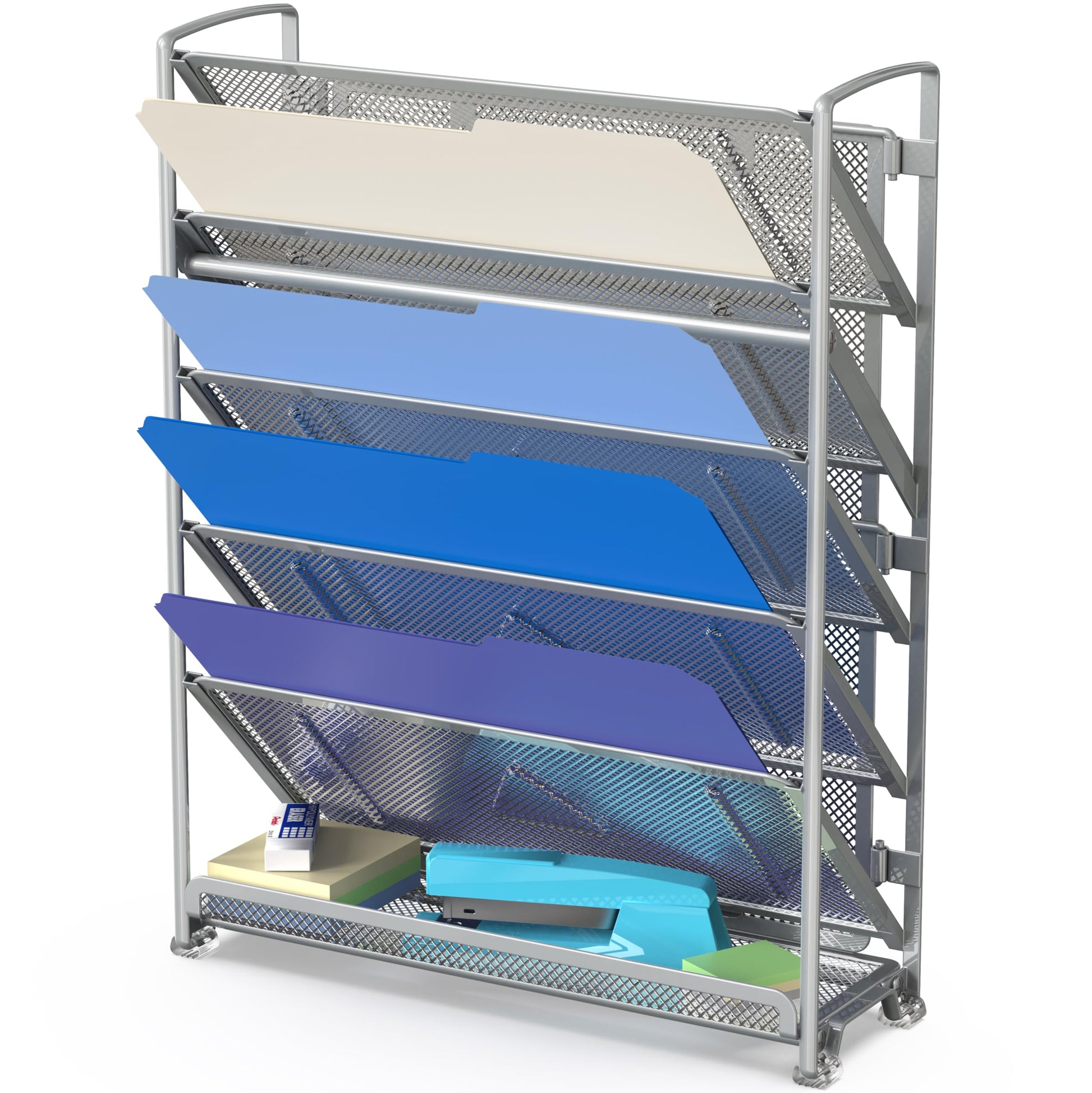 Simple Houseware 6-Tier Wall Mount Document Letter Tray Organizer, Silver