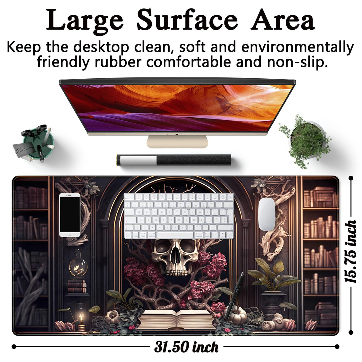 CYZFF Gothic Large Mouse Pad XXL Desk Pad Gaming Mousepad Extended Keyboard Mat 31.5 x 15.7 in