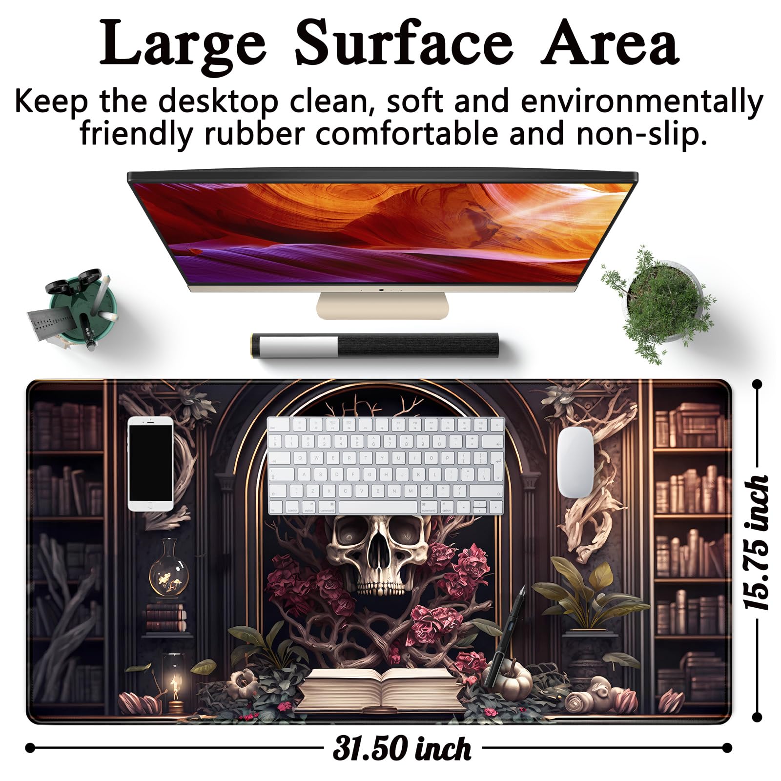 CYZFF Gothic Large Mouse Pad XXL Desk Pad Gaming Mousepad Extended Keyboard Mat 31.5 x 15.7 in